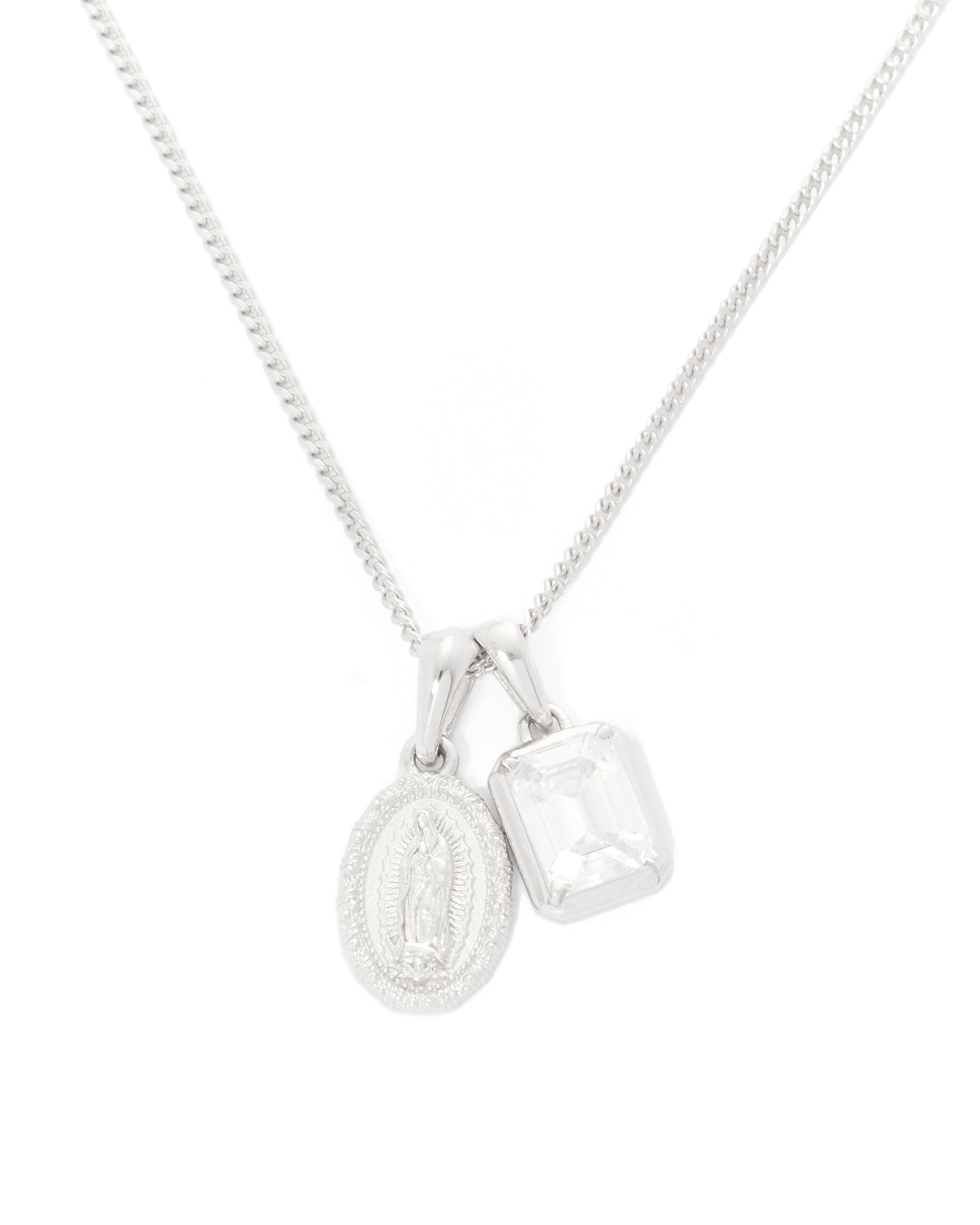 Mini Guadalupe x Cathedral diamond stone stack - Silver