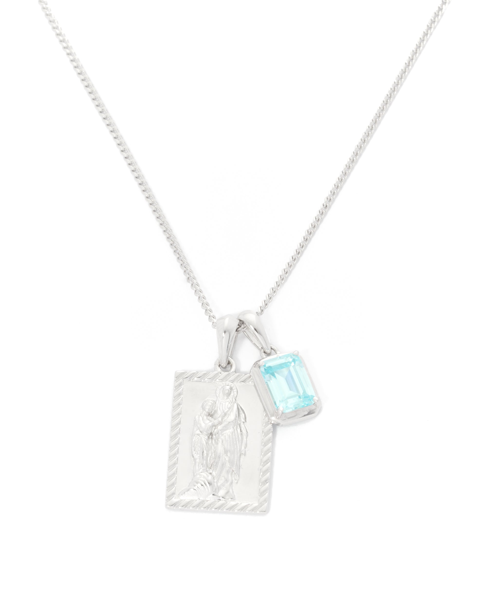 The Mother Mary Frame x  Maré Aquamarine Stone - Silver