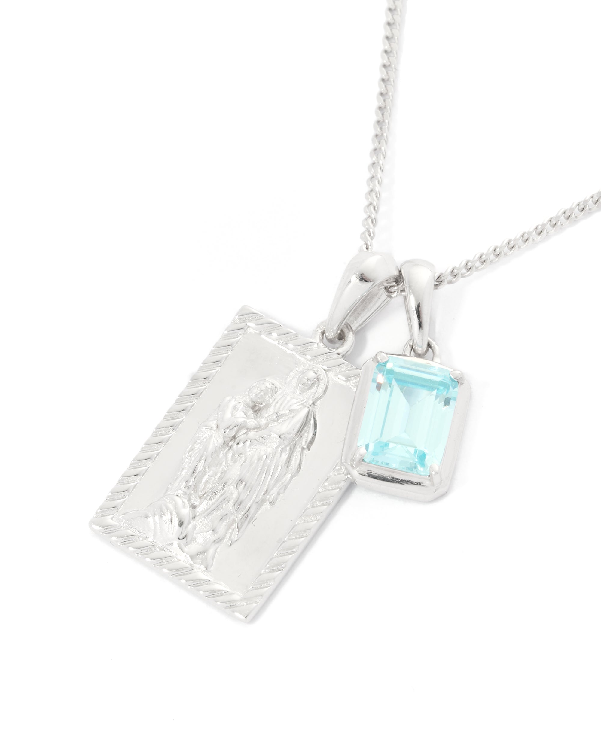 The Mother Mary Frame x  Maré Aquamarine Stone - Silver