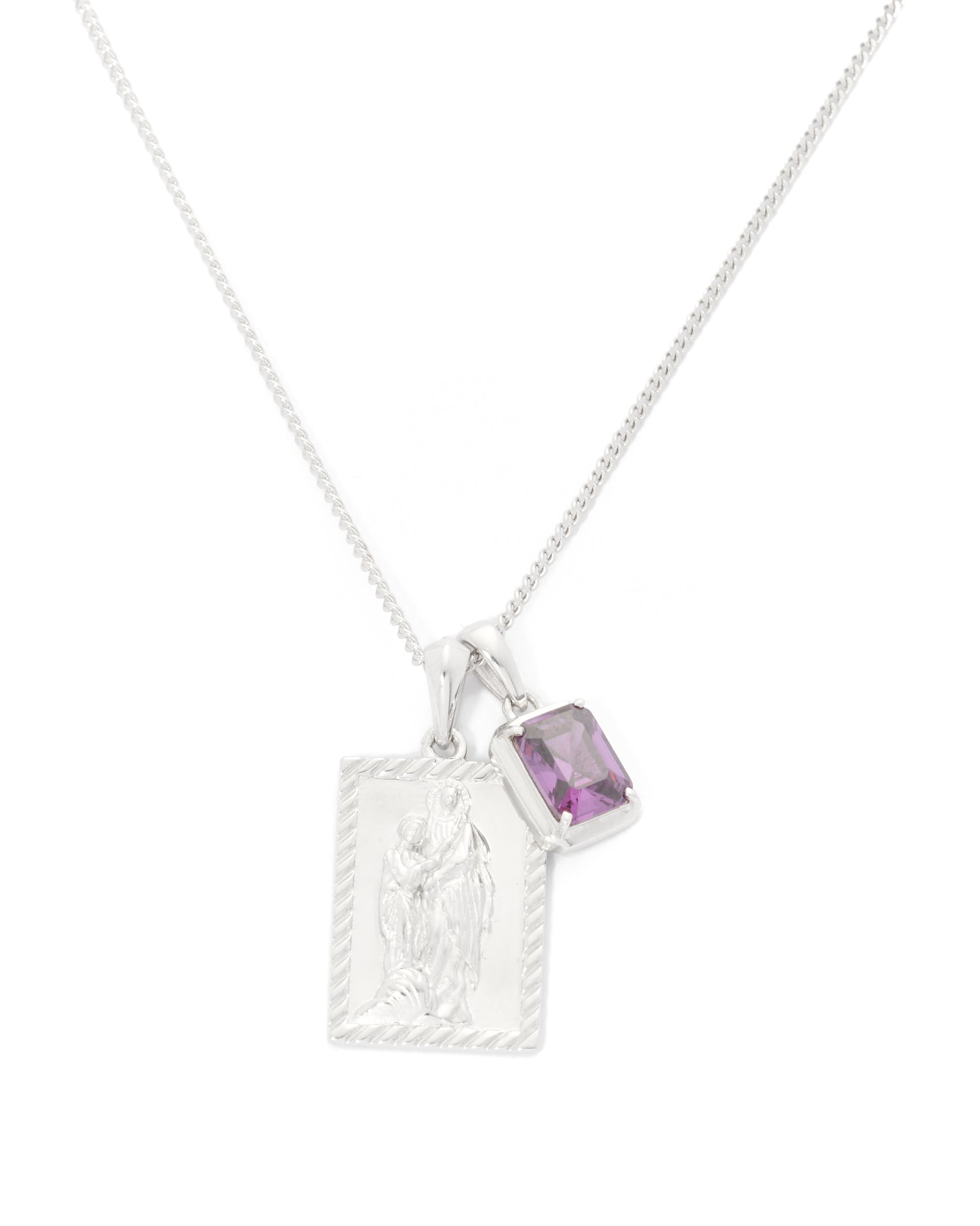 Mother Mary frame x Cathedral Amethyst stone stack - Silver