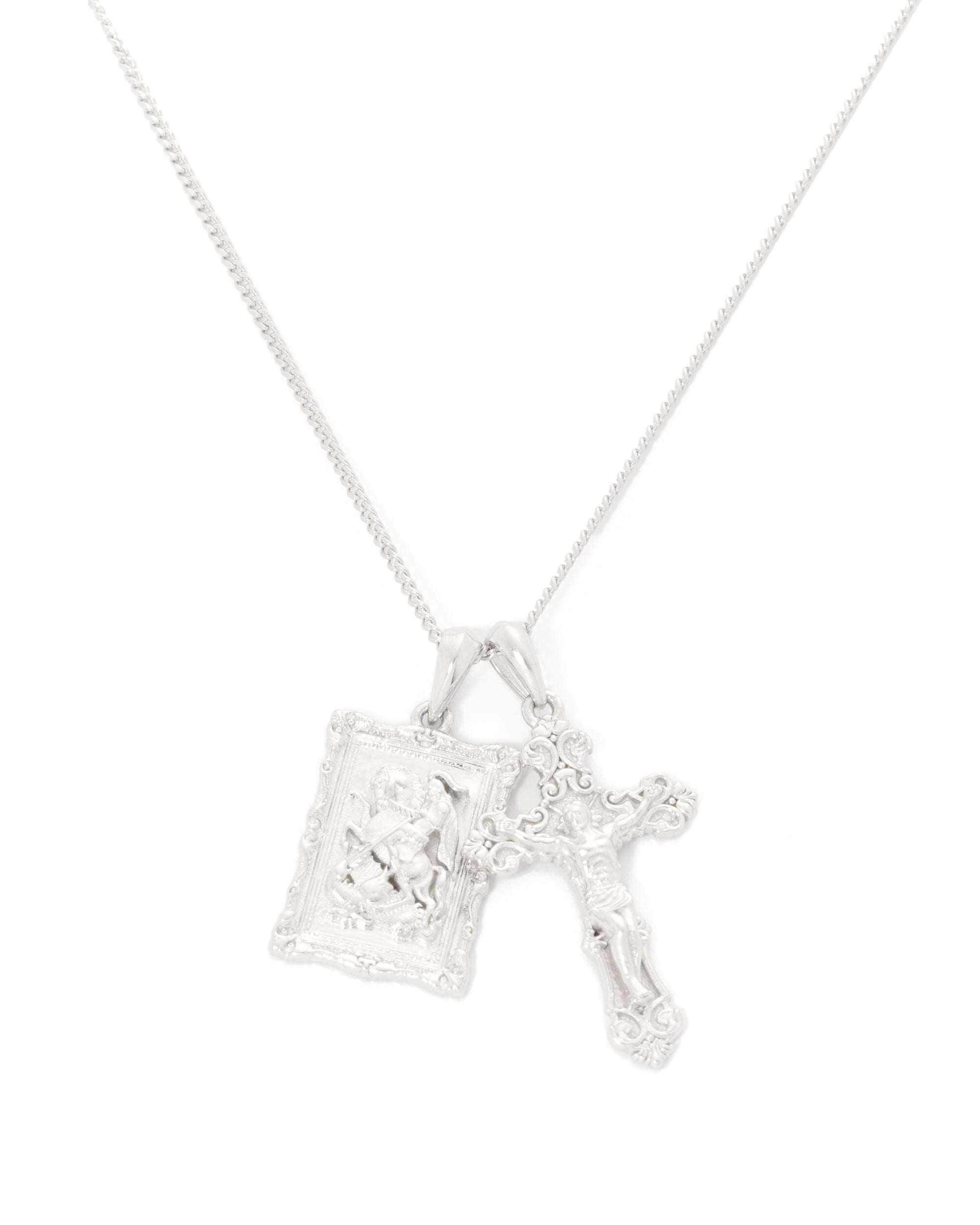 Motif crucifix x St George frame - Silver