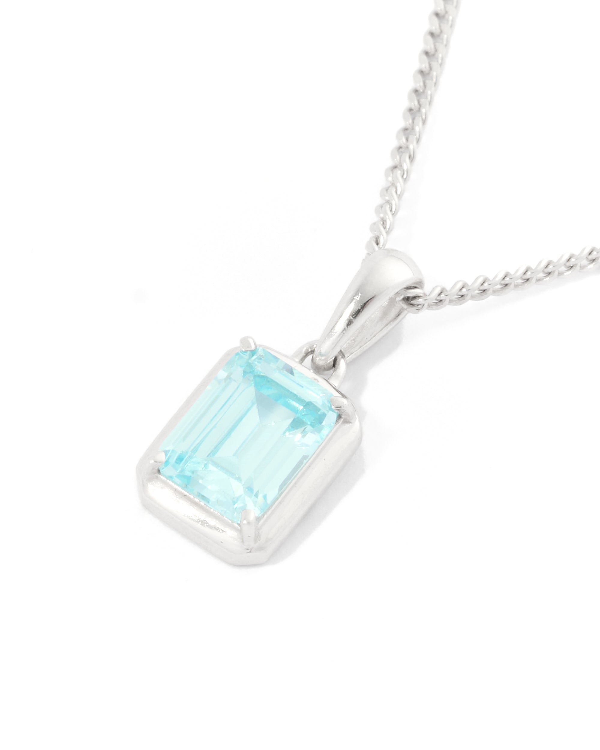 Maré Aquamarine stone chain - Silver
