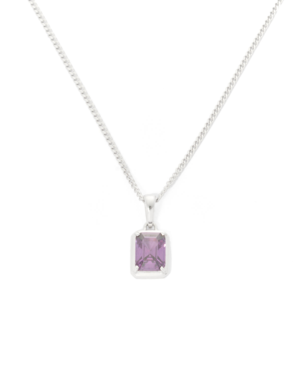 Cathedral Amethyst stone chain - Silver