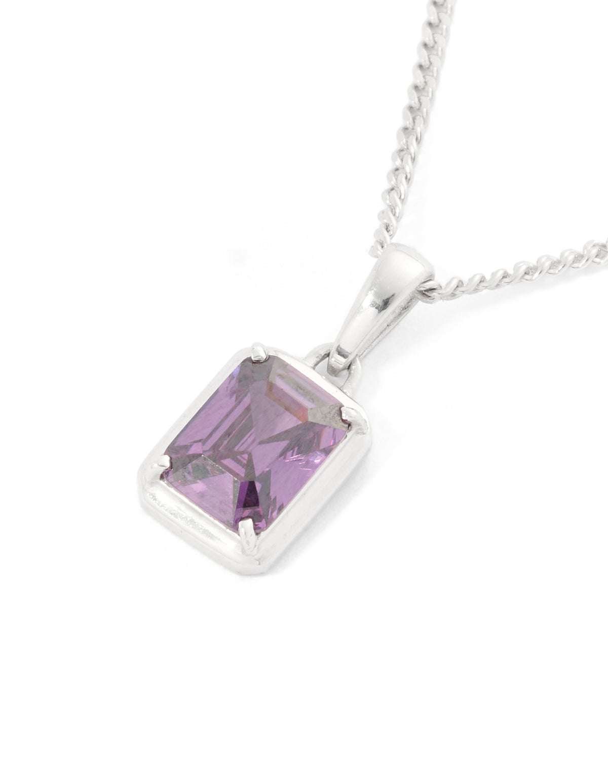 Cathedral Amethyst stone chain - Silver