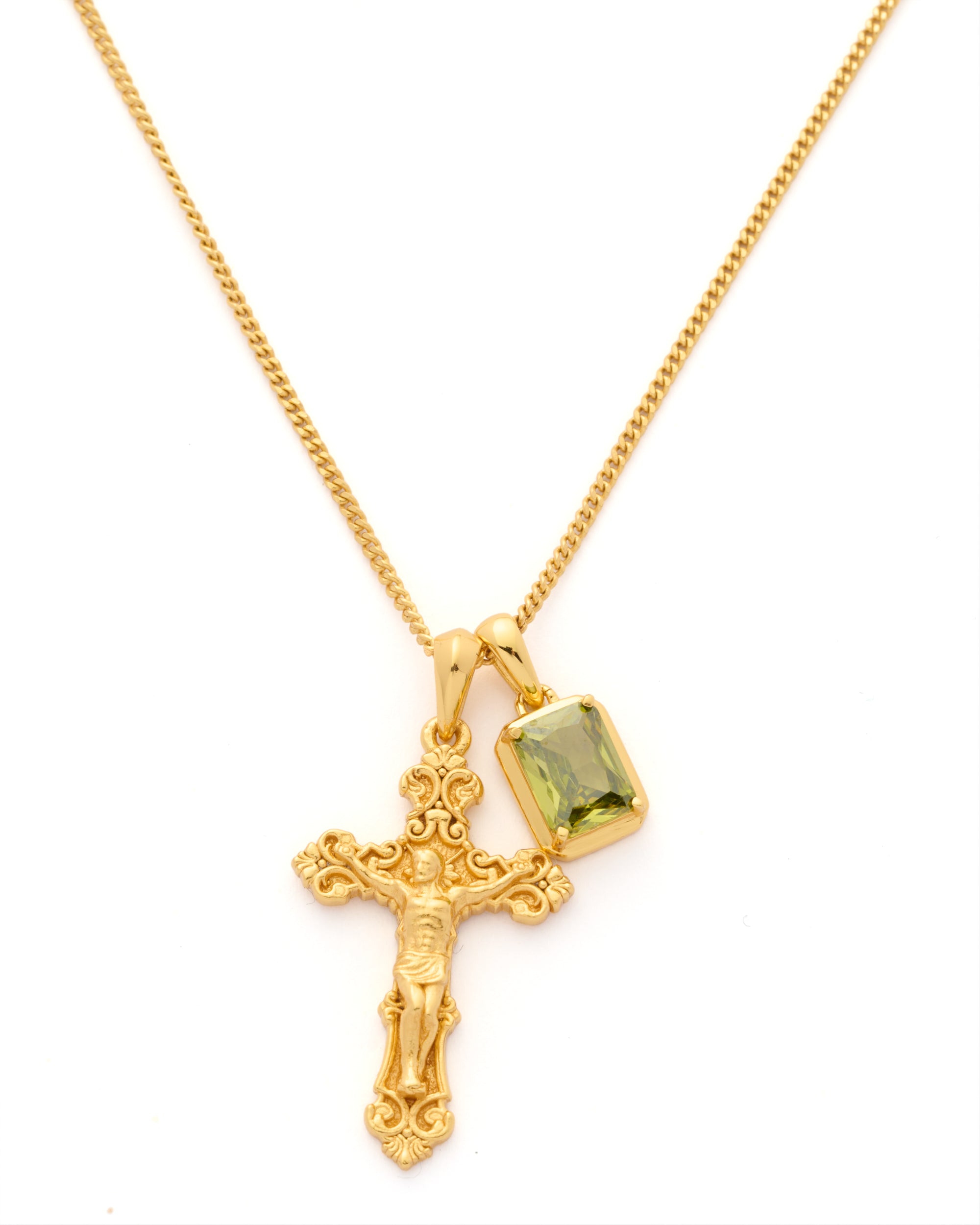 Motif crucifix x Mediterranean Olive stone stack - Gold