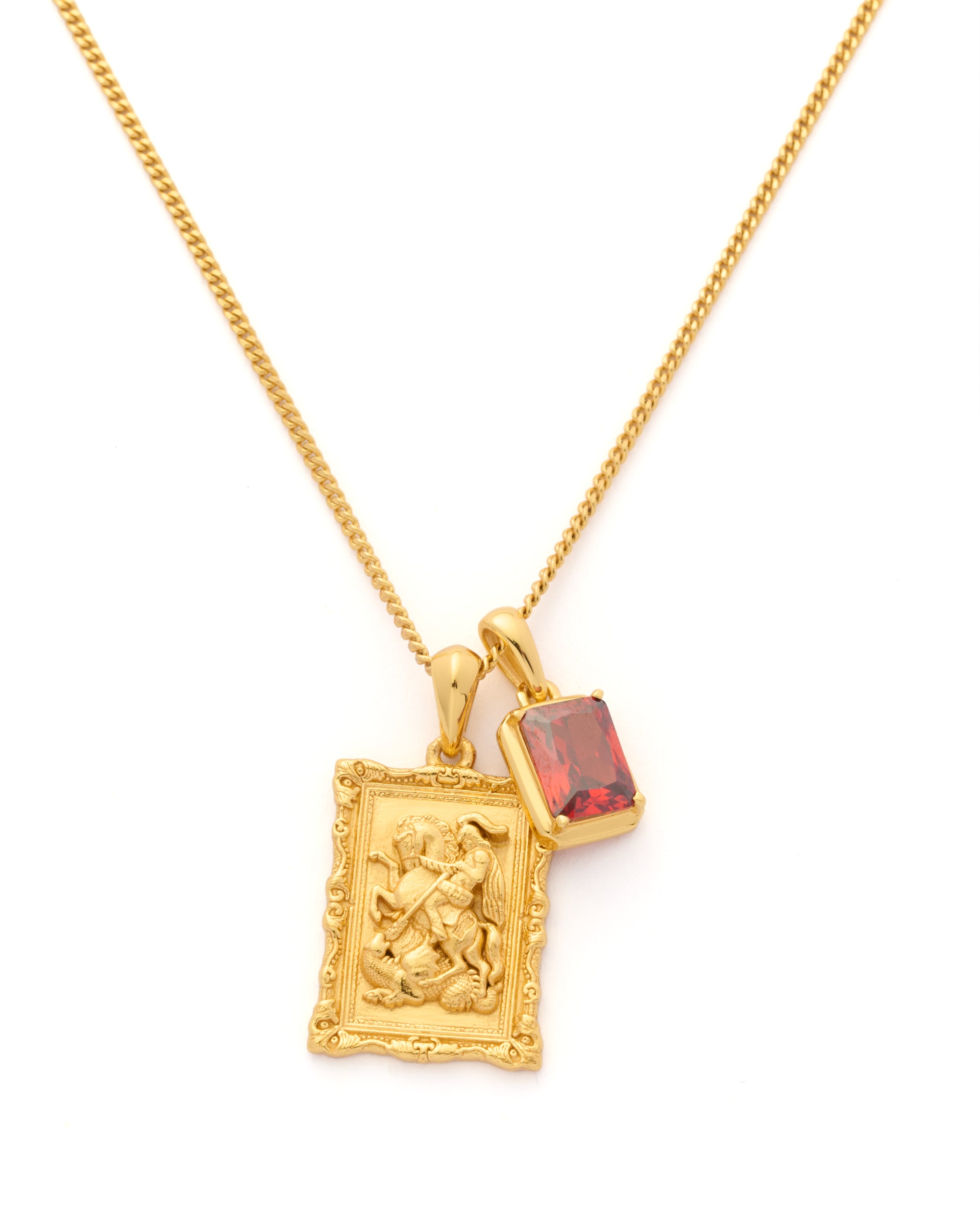 Saint George frame x Lisbon red stone stack - Gold (Pre order)
