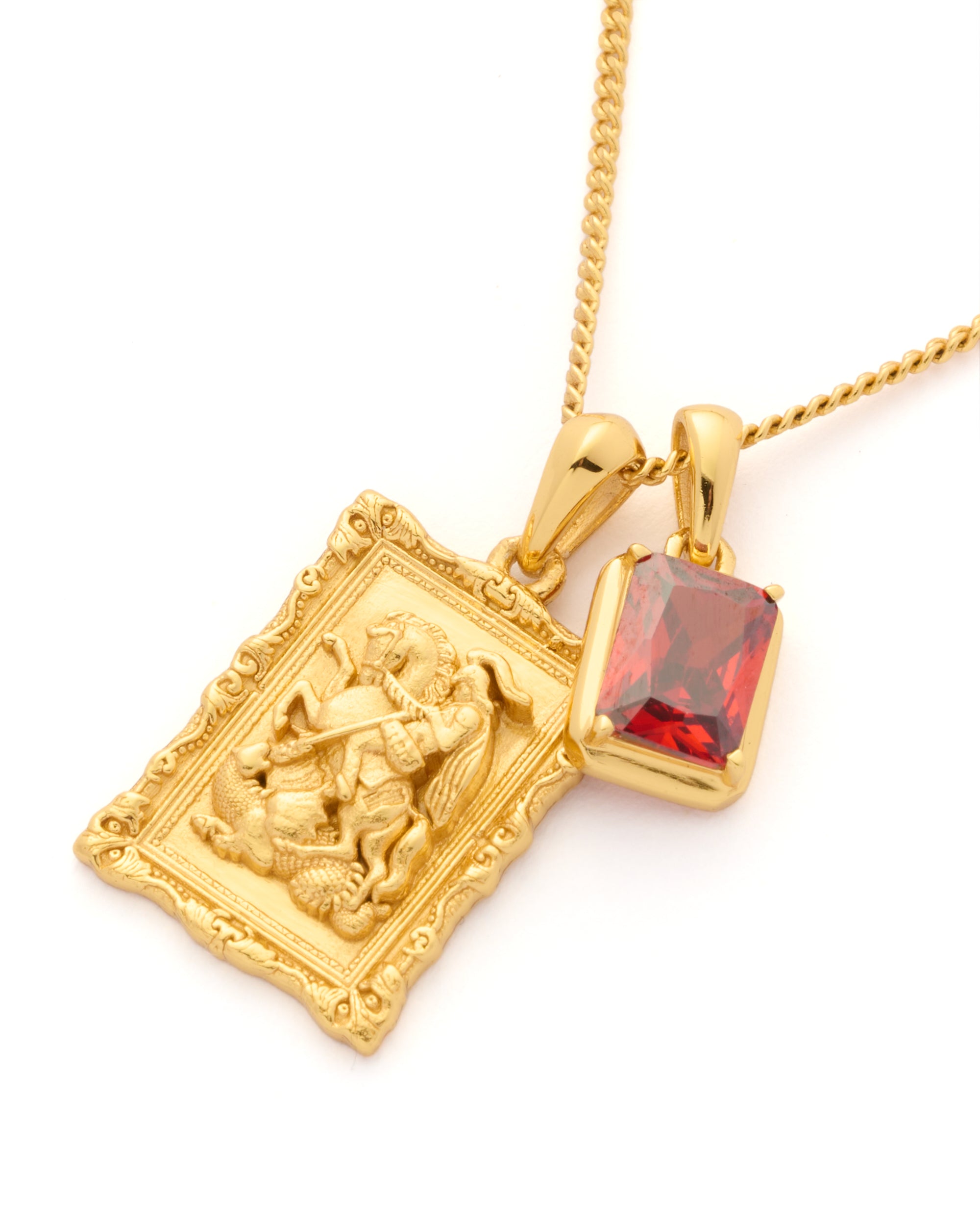 Saint George frame x Lisbon red stone stack - Gold (Pre order)