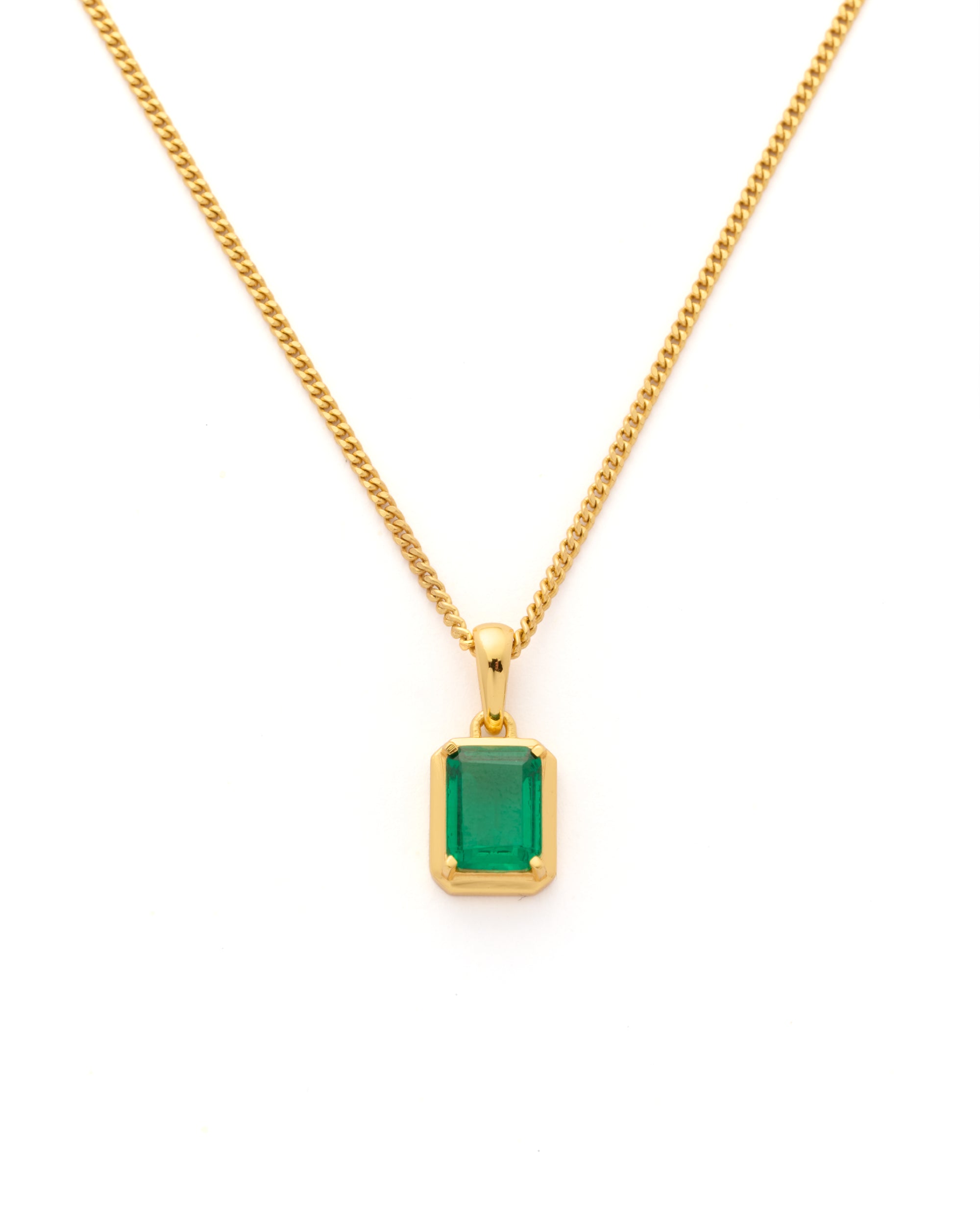 Eleftheria Emerald stone chain - Gold
