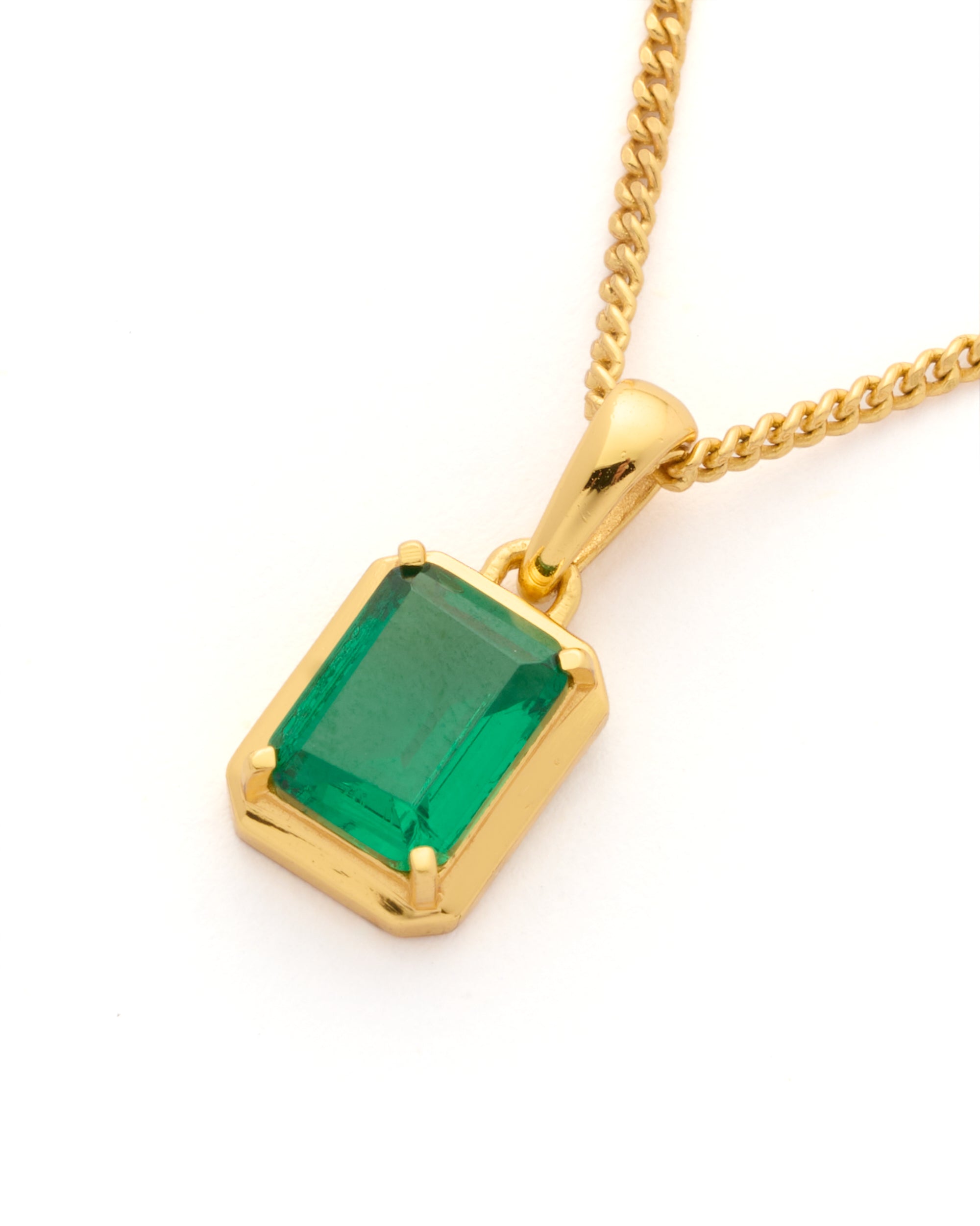 Eleftheria Emerald stone chain - Gold