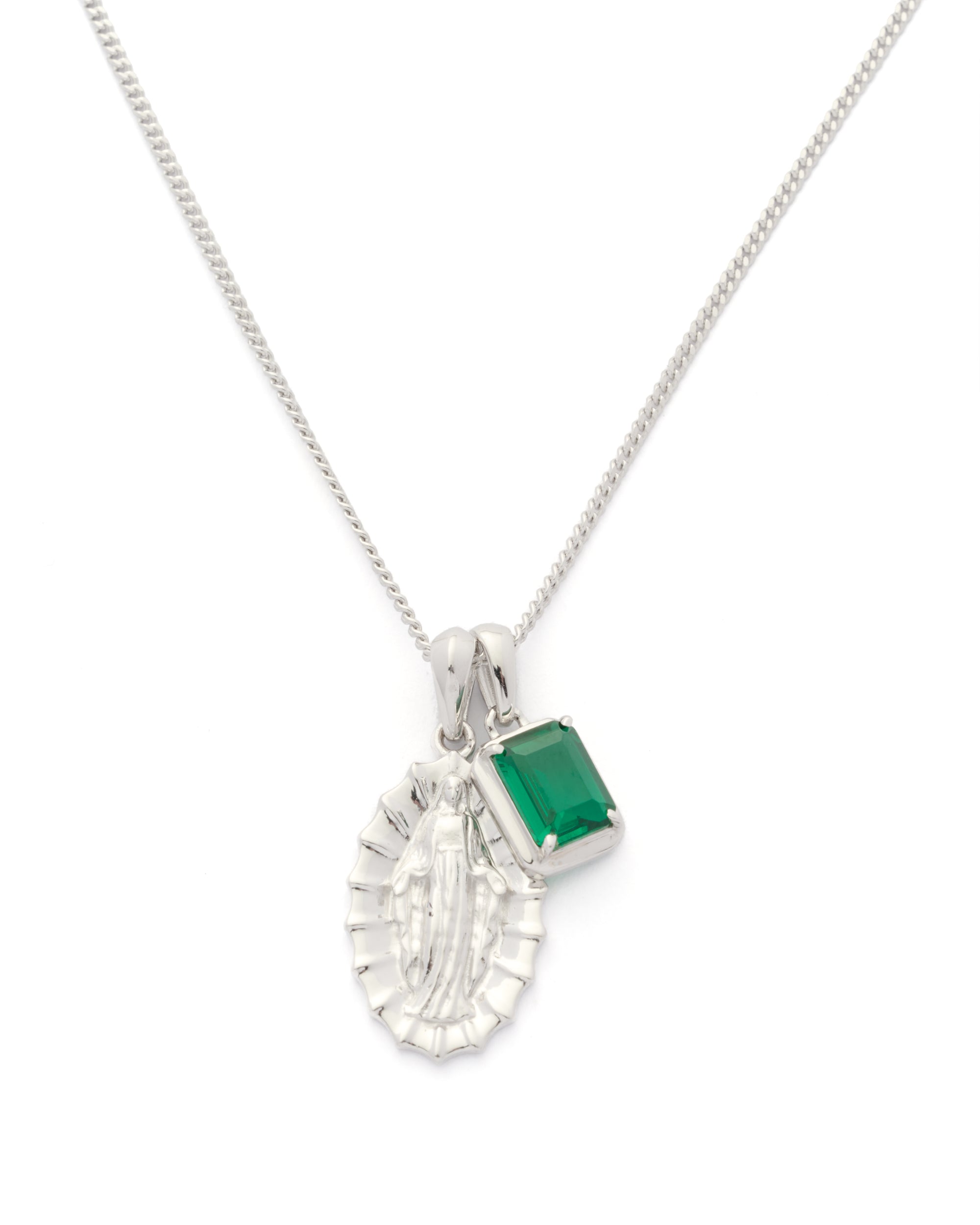 Our lady of Guadalupe x Eleftheria emerald stone stack - Gold