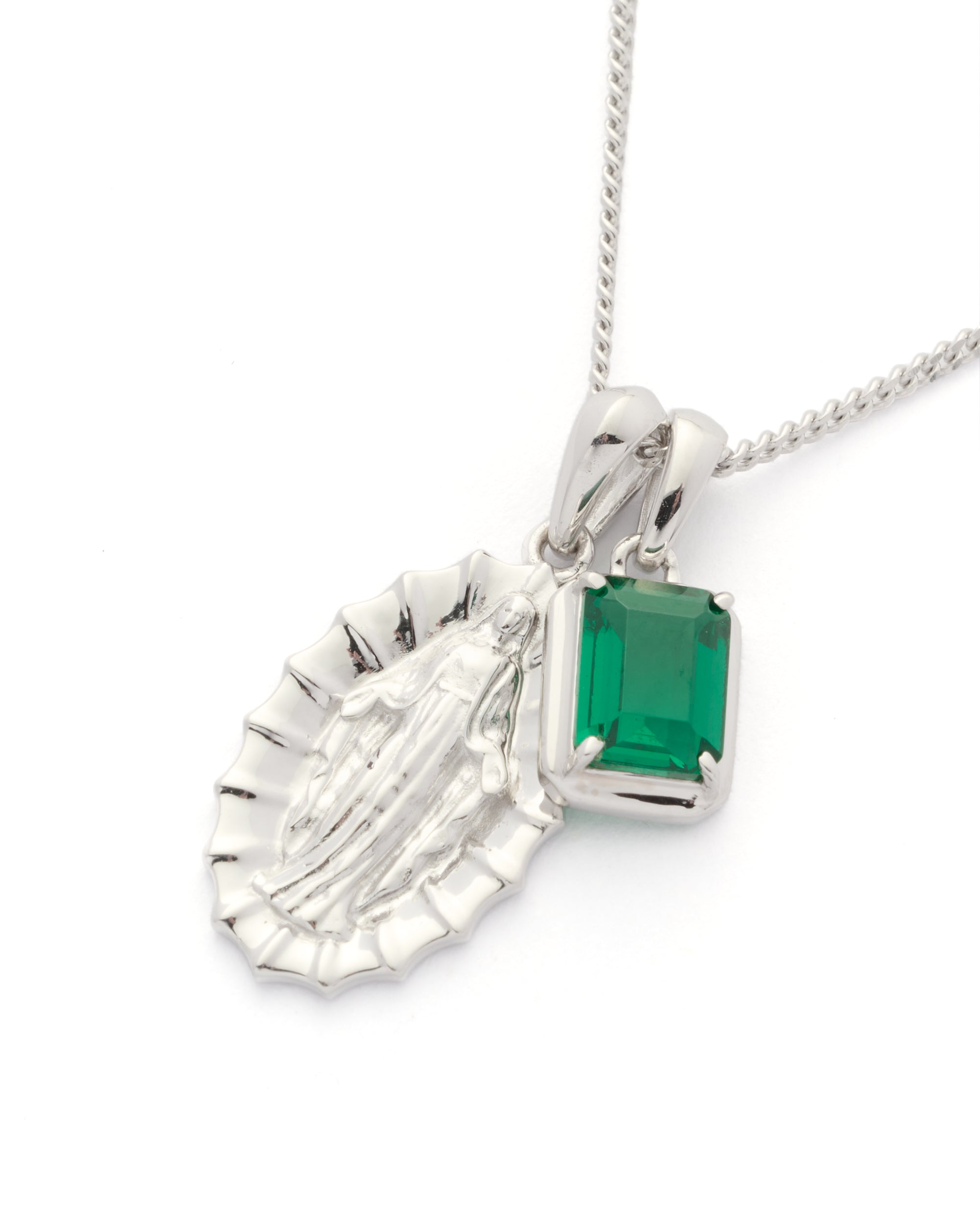 Our lady of Guadalupe x Eleftheria emerald stone stack - Gold