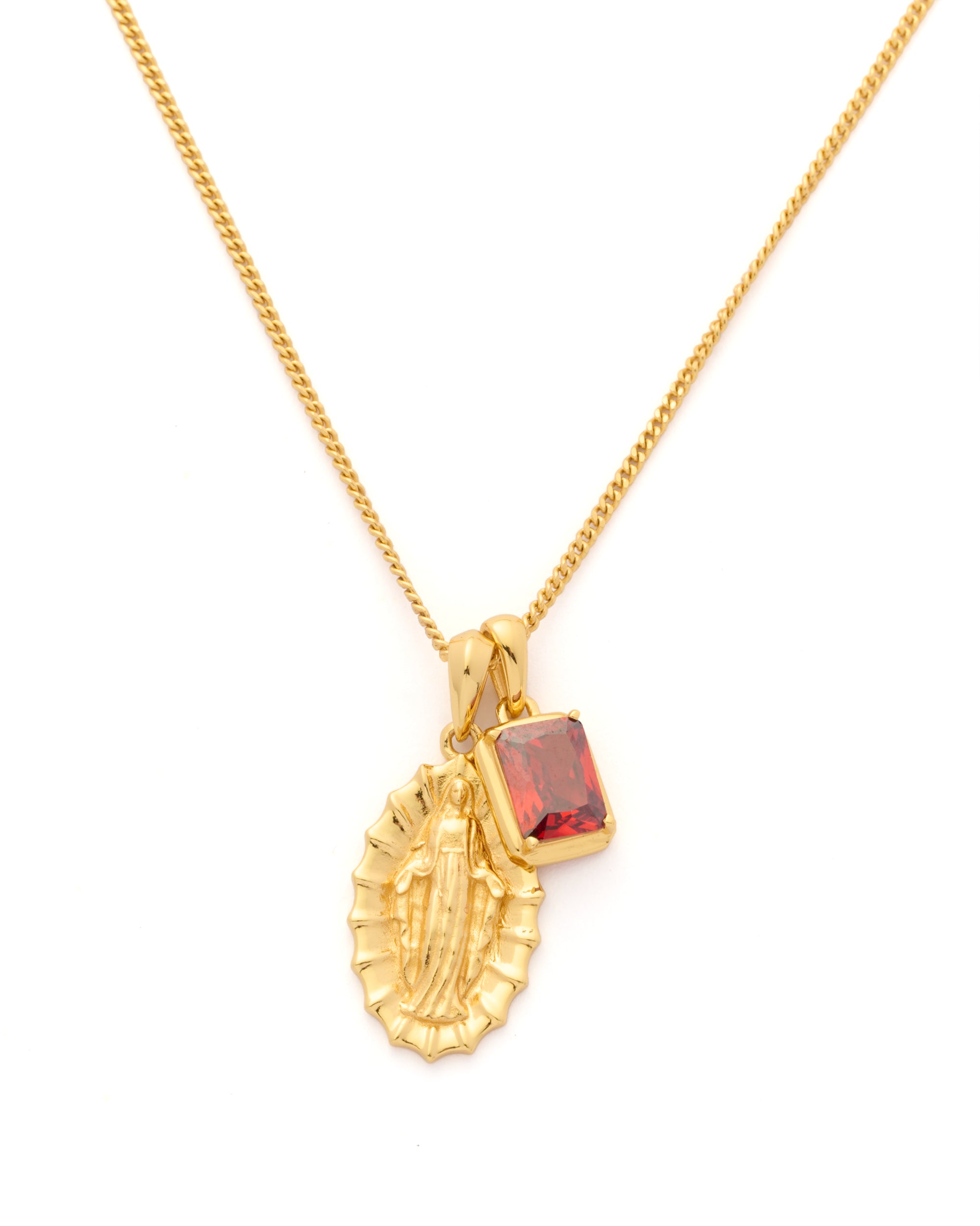 Our Lady of Guadalupe x  Lisbon red stone stack - Gold
