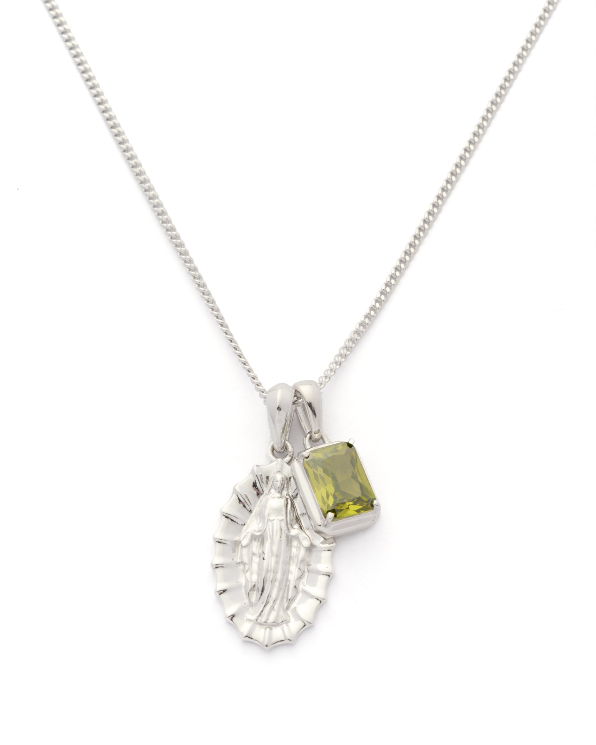 Our Lady of Guadalupe x  Mediterranean Olive stone stack - Silver