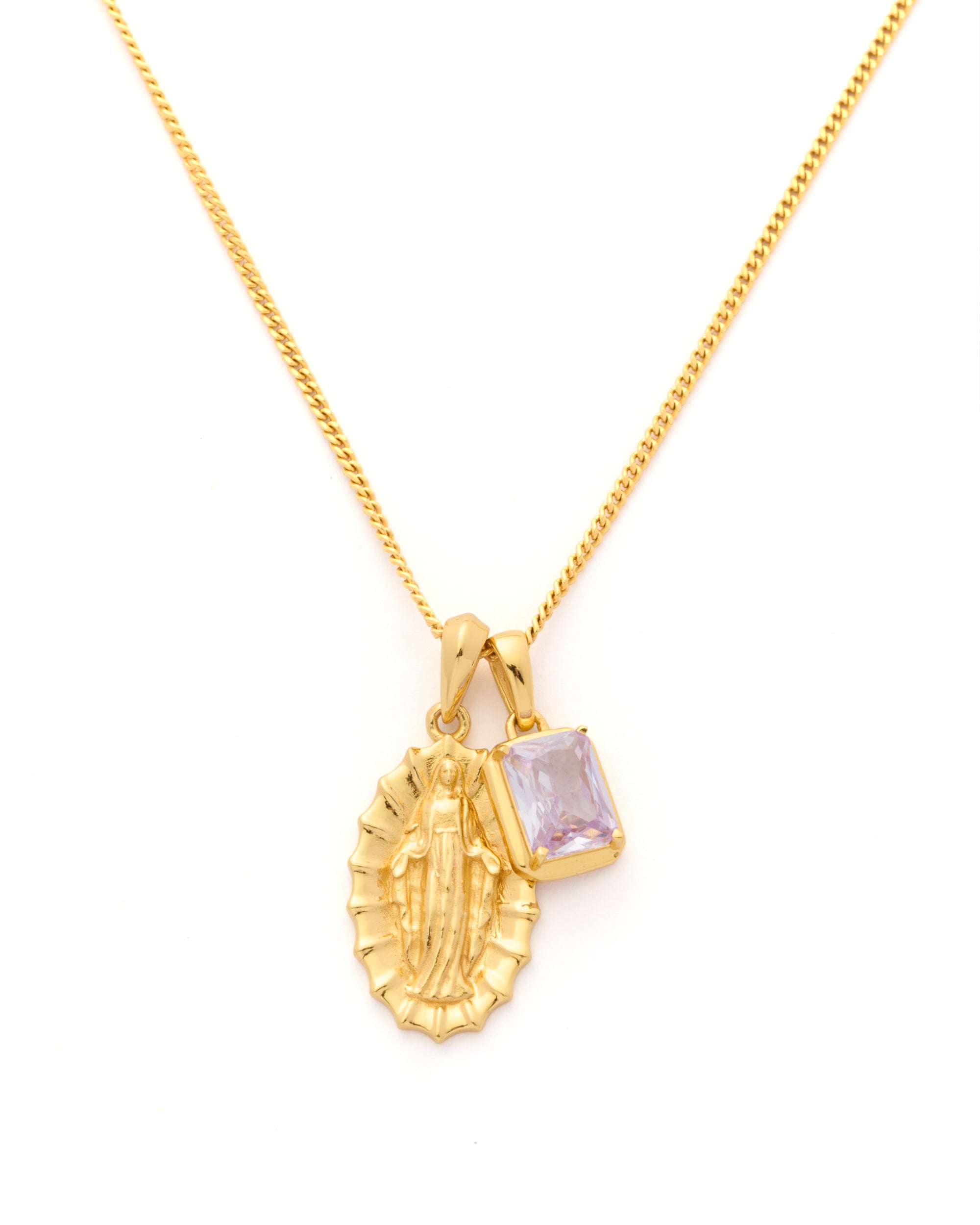 Our Lady of Guadalupe x Lavender stone stack - Gold