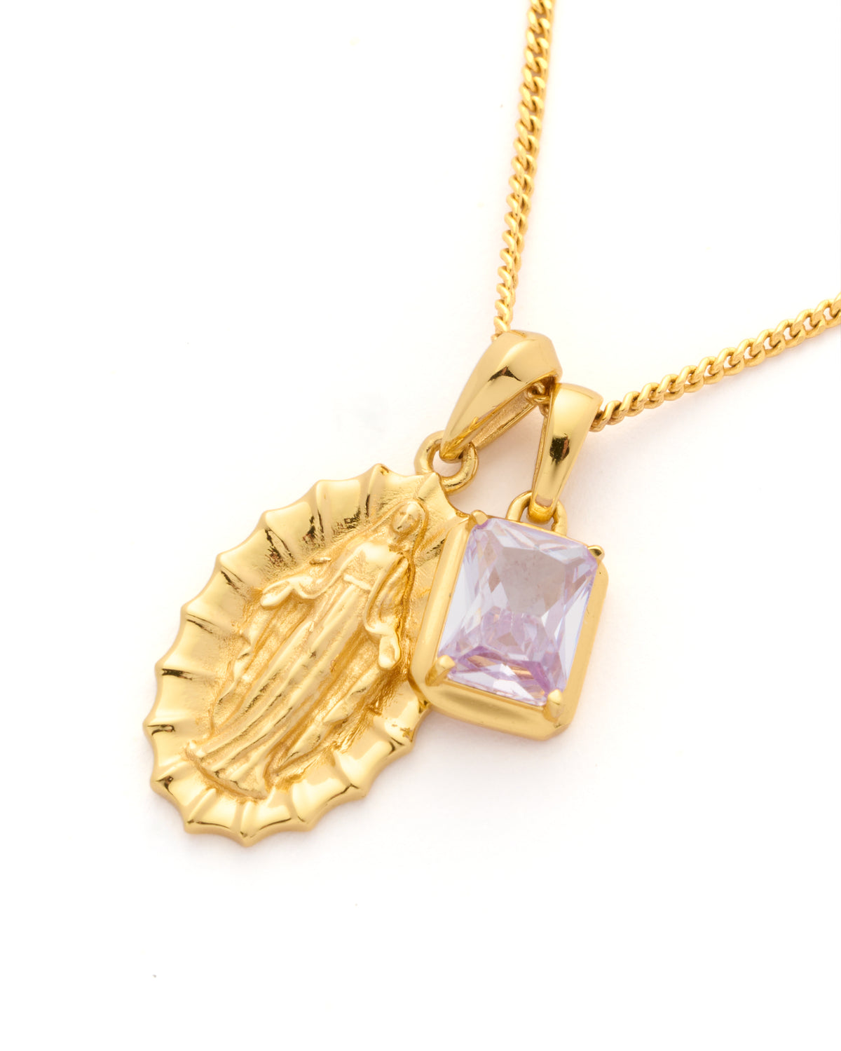 Our Lady of Guadalupe x Lavender stone stack - Gold