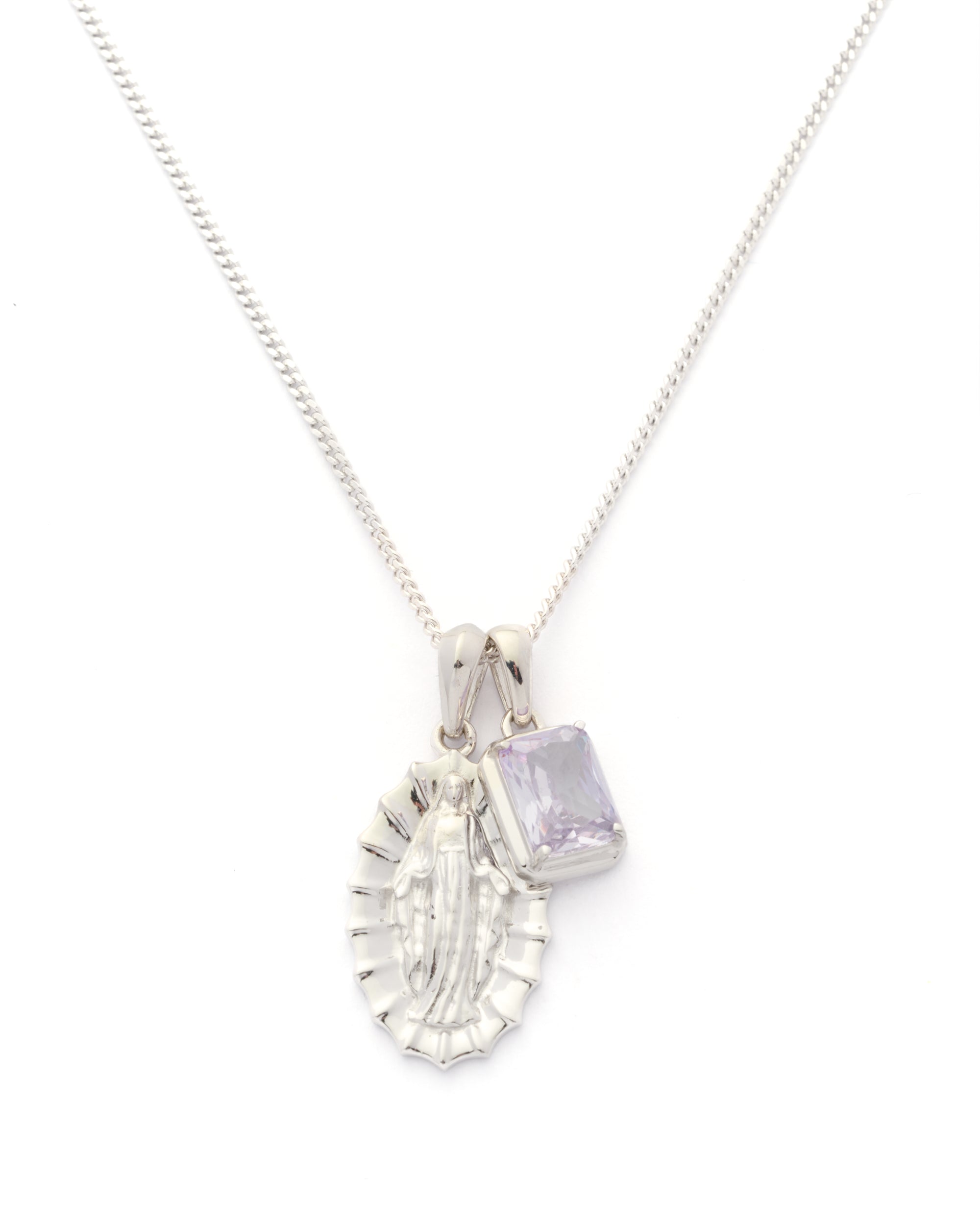 Our Lady of Guadalupe x Lavender stone stack - Silver