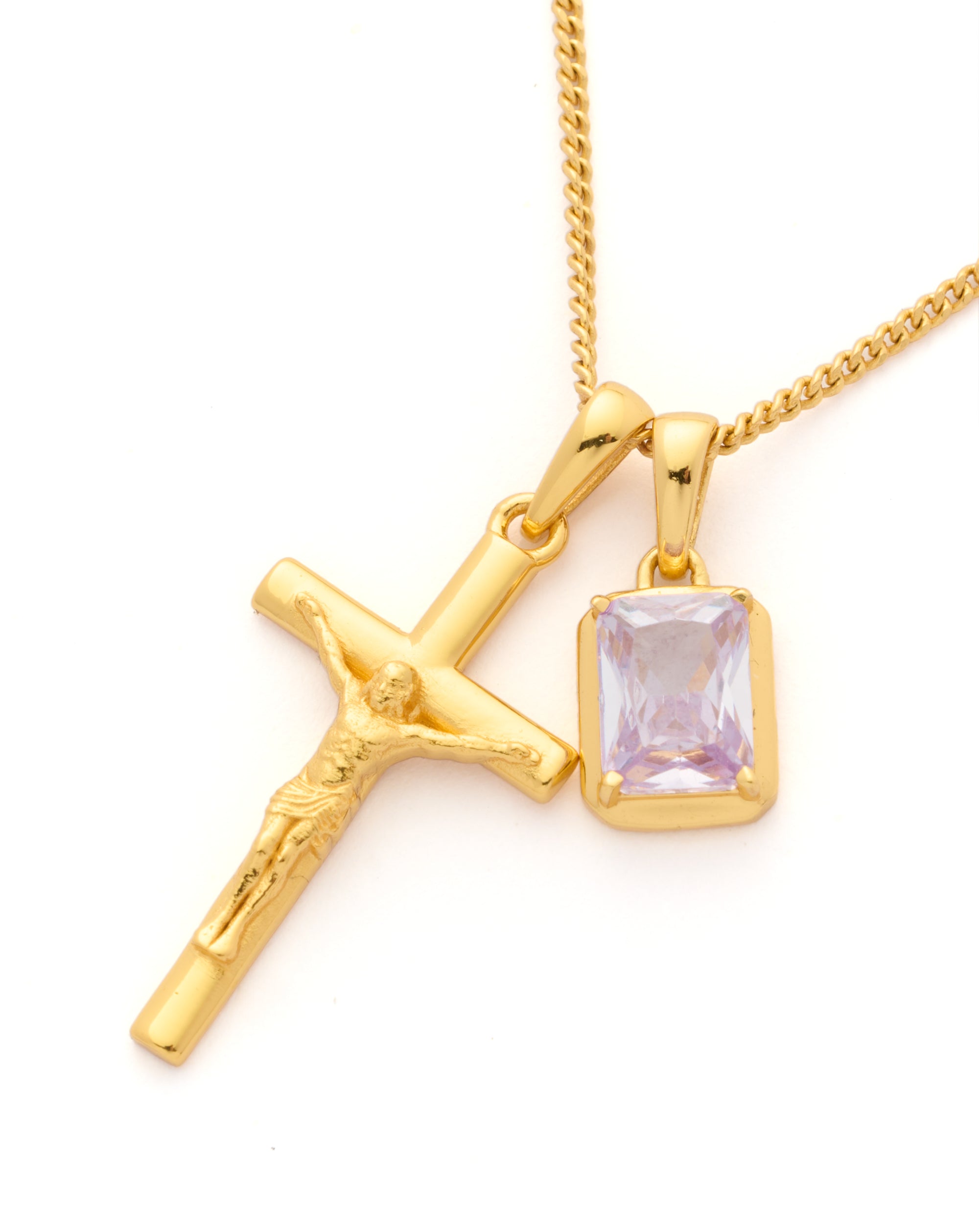 The Crucifix x Lavender stone stack - Gold