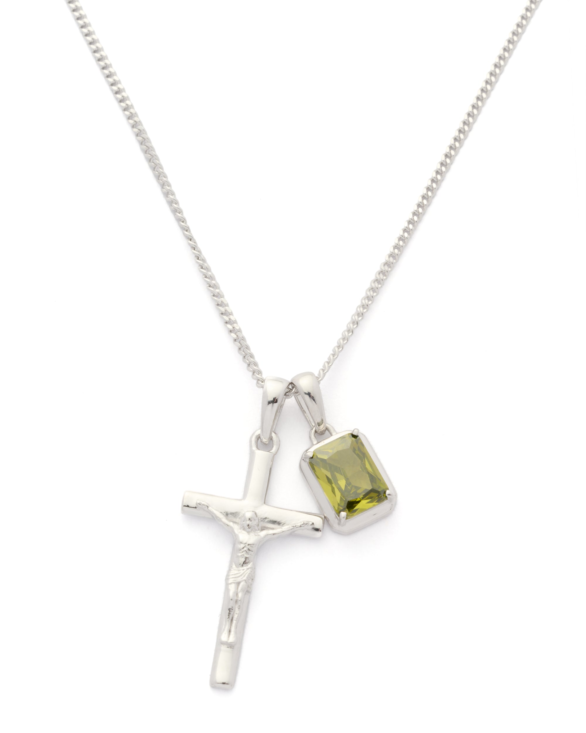 The Crucifix x Mediterranean Olive stone - Silver