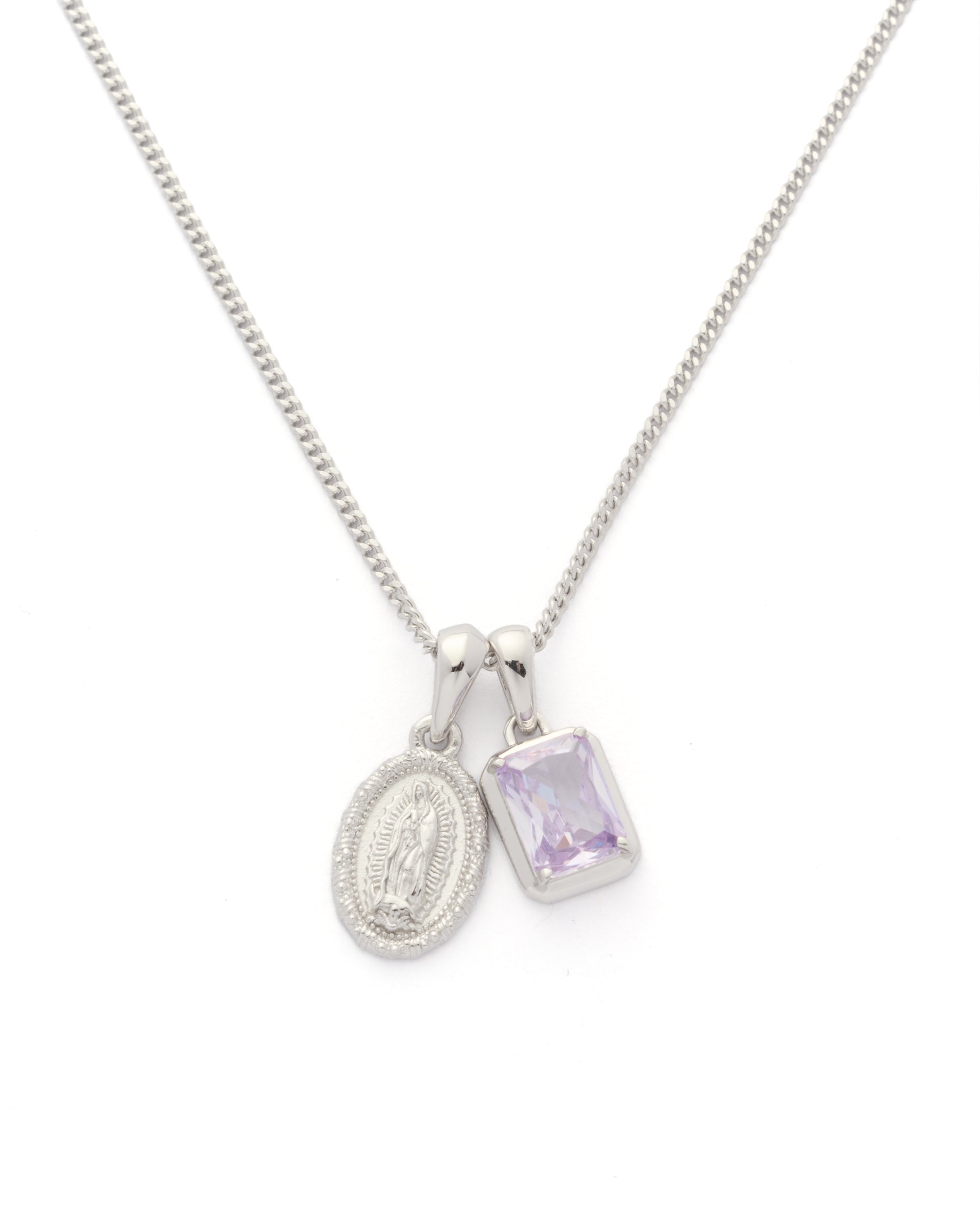 Mini Guadalupe x Lavender stone stack - Silver