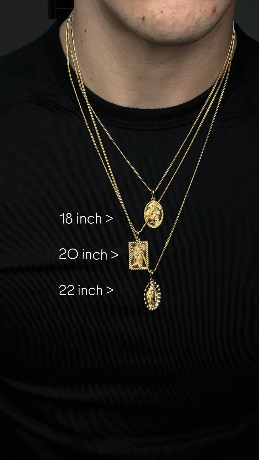 Size guide for The Guardian chain - Silver