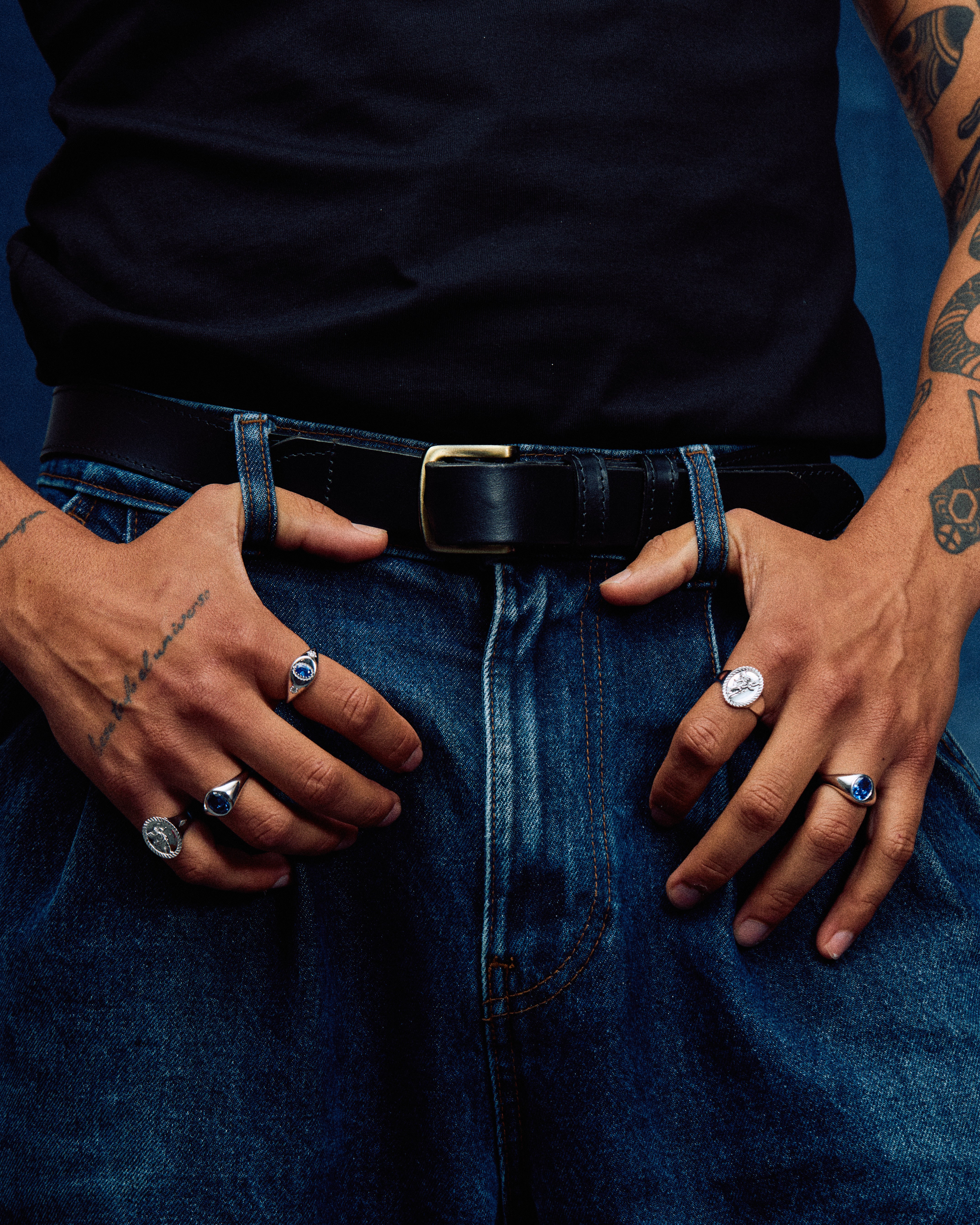 Porto Sapphire Signet ring - Silver