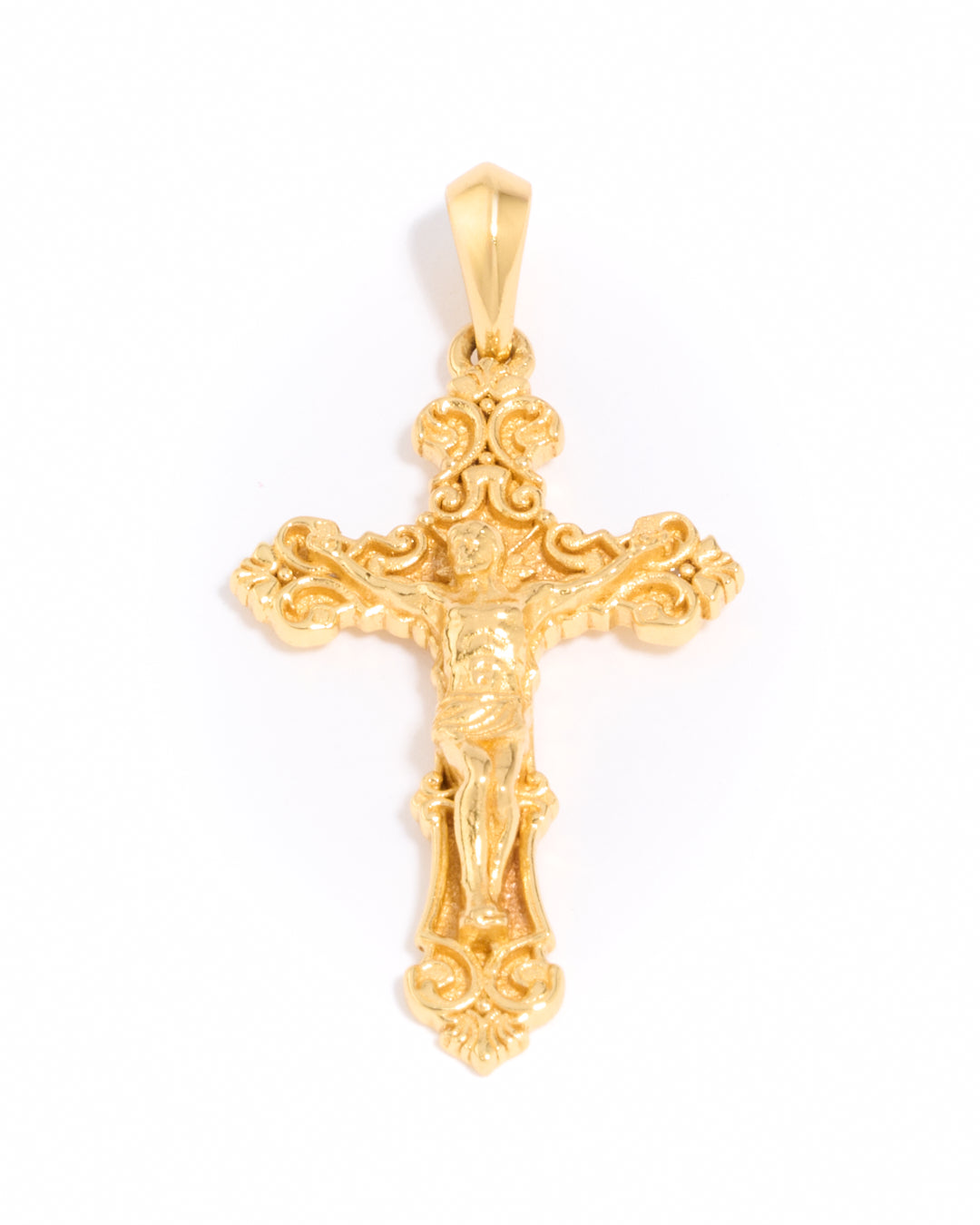 Motif Crucifix Pendant - Gold
