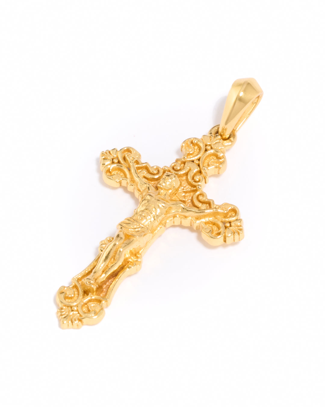Motif Crucifix Pendant - Gold