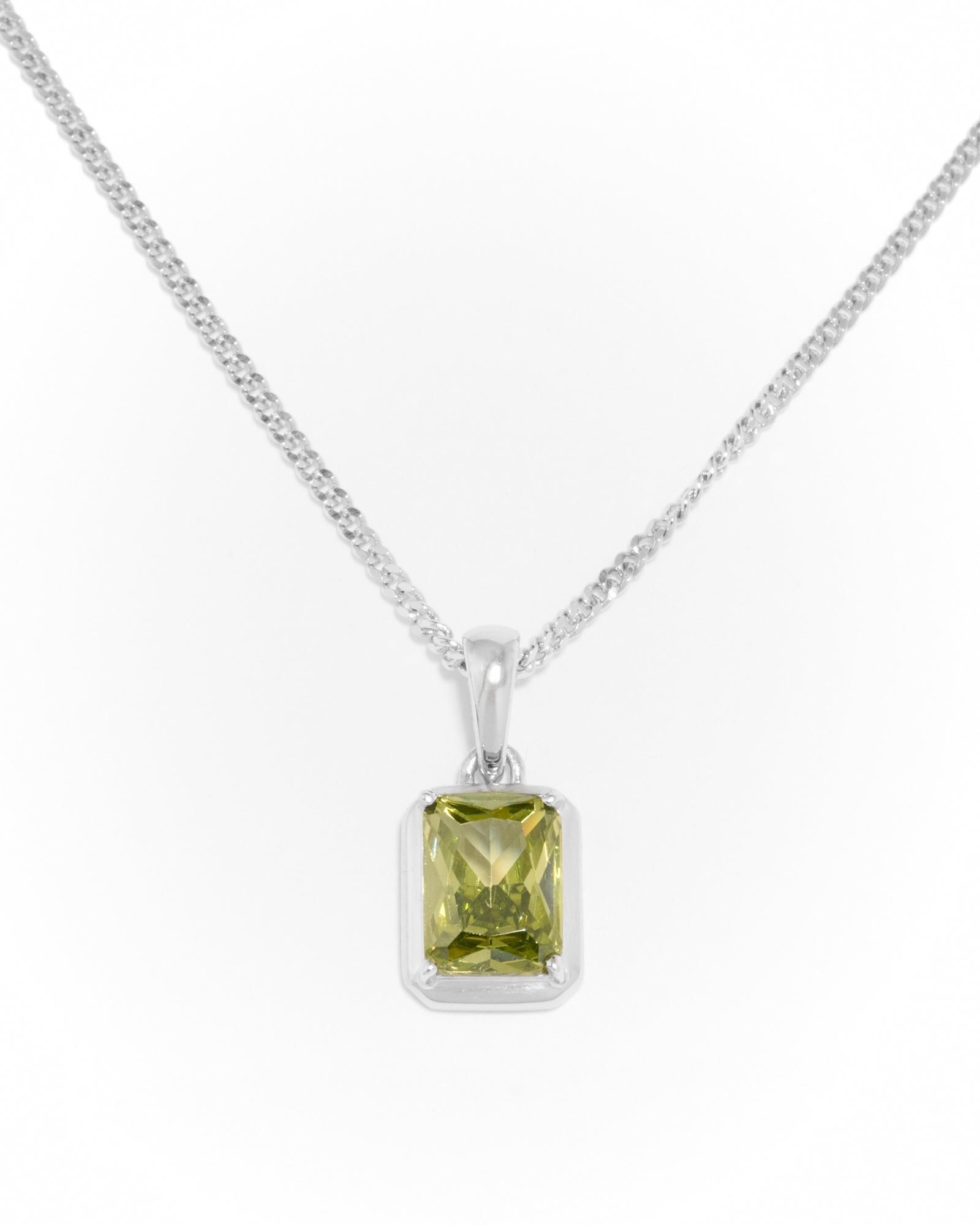 Mediterranean Olive stone chain -Silver