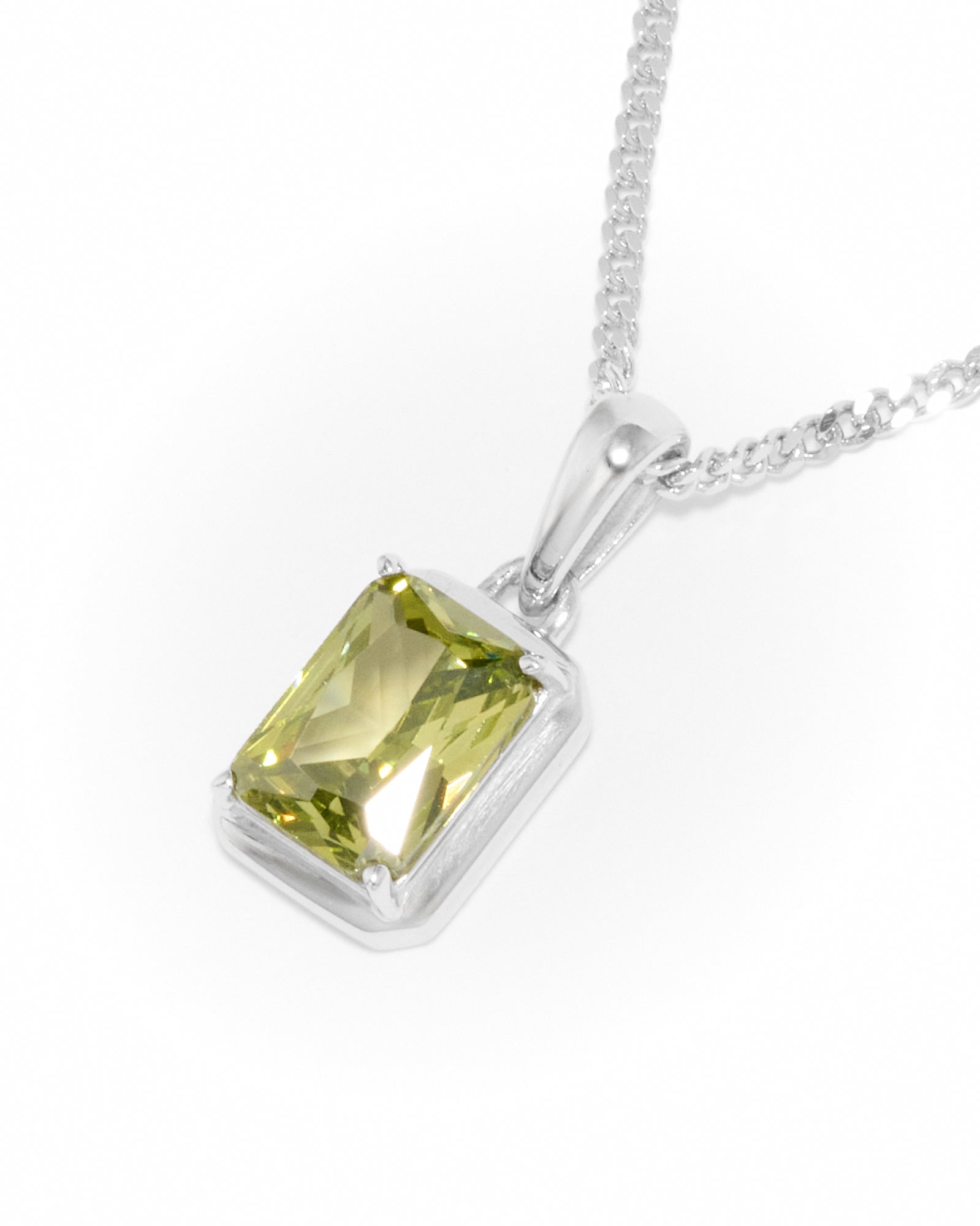 Mediterranean Olive stone chain -Silver