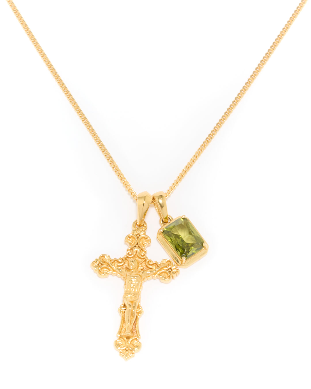 Motif crucifix x Mediterranean Olive stone stack - Gold (Pre order)