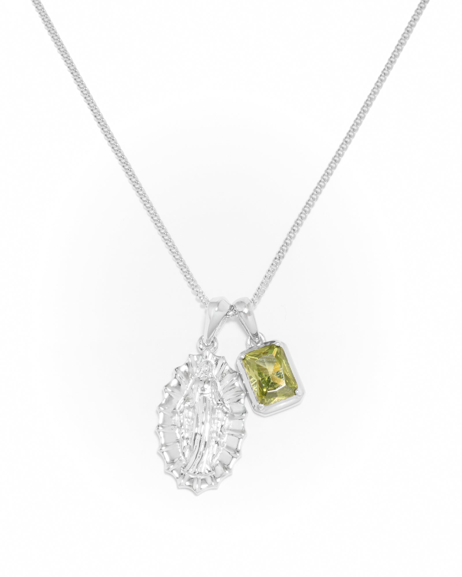 Our Lady of Guadalupe x  Mediterranean Olive stone stack - Silver