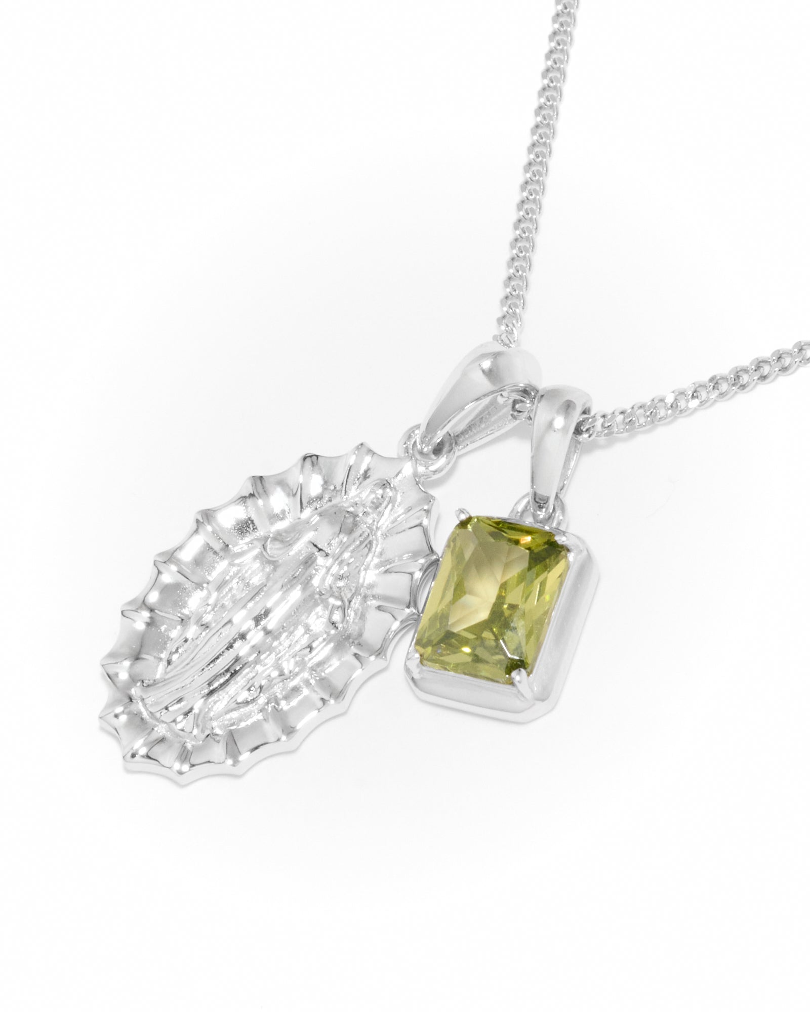 Our Lady of Guadalupe x  Mediterranean Olive stone stack - Silver