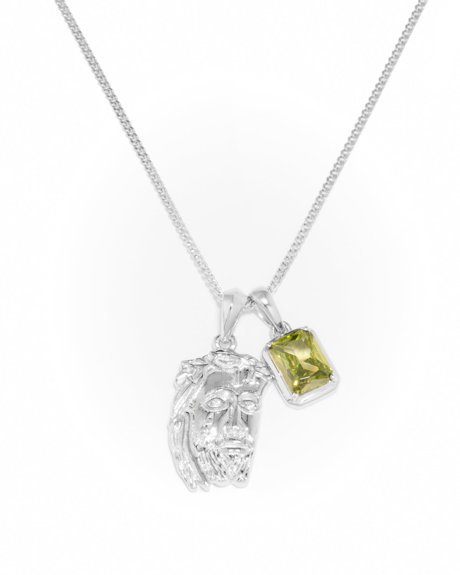 Tearing Jesus Piece x Mediterranean Olive stone stack - Silver