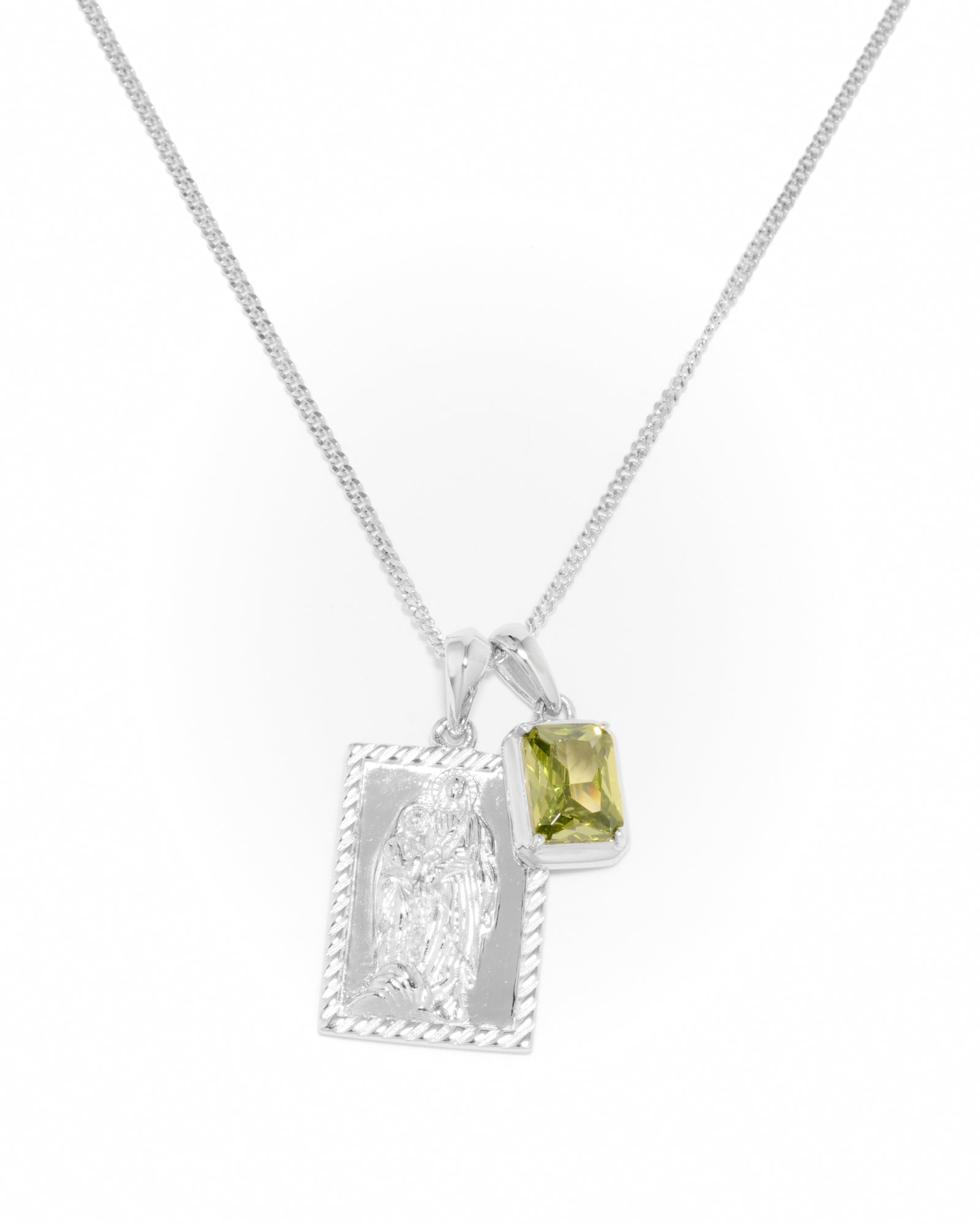 Mother Mary frame x Mediterranean Olive Stone - Silver