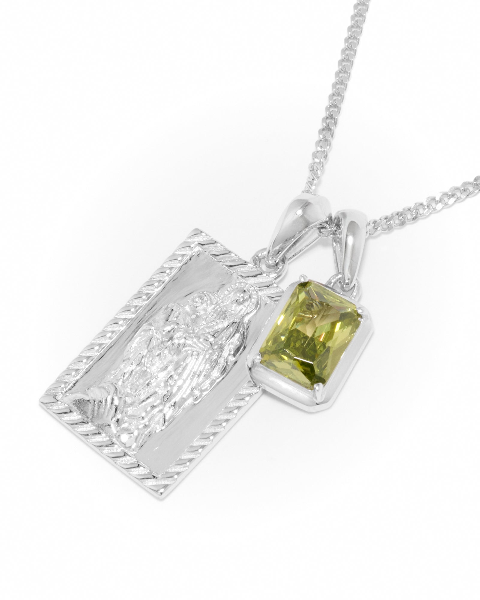 Mother Mary frame x Mediterranean Olive Stone - Silver