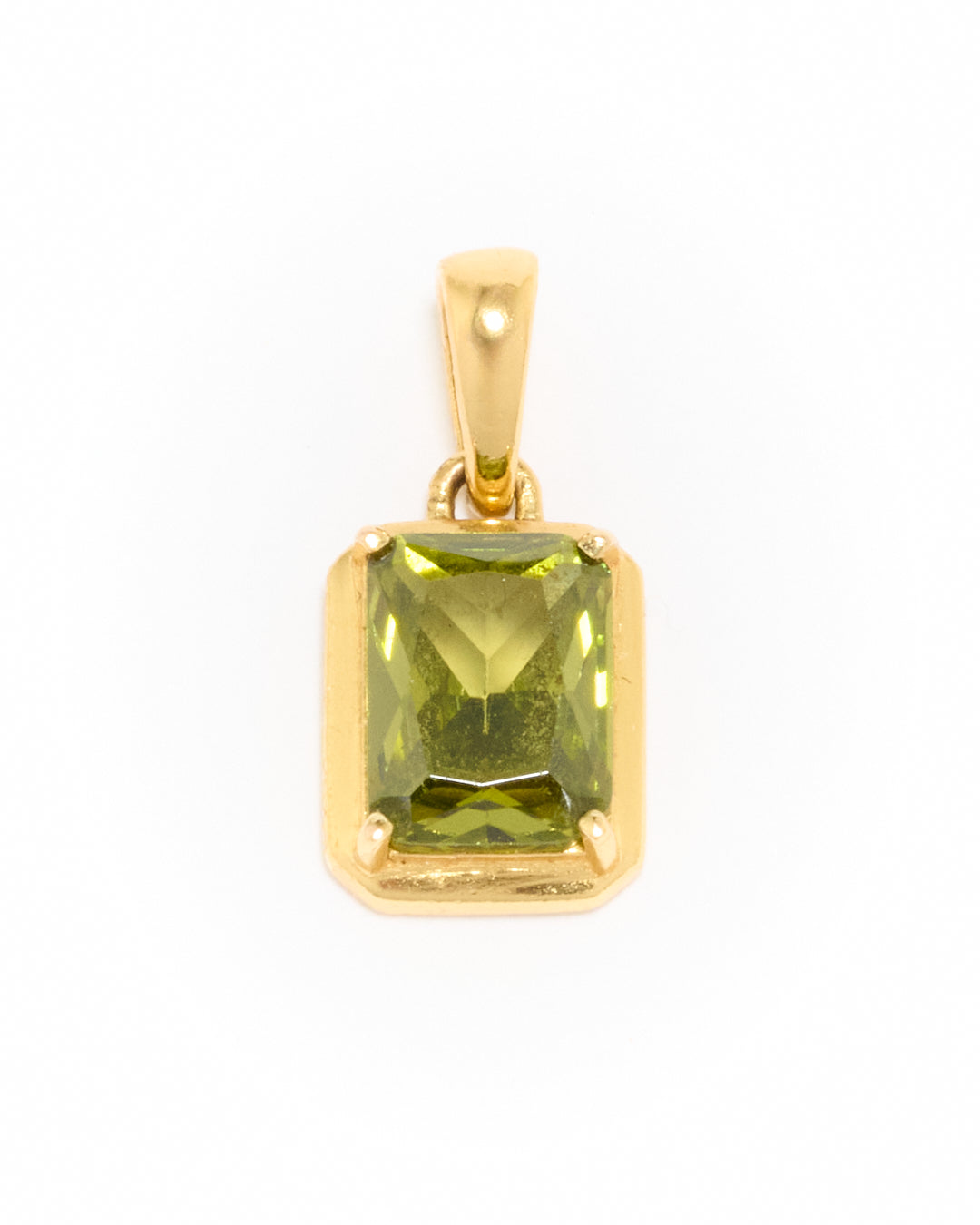 Mediterranean Olive Stone Pendant - Gold