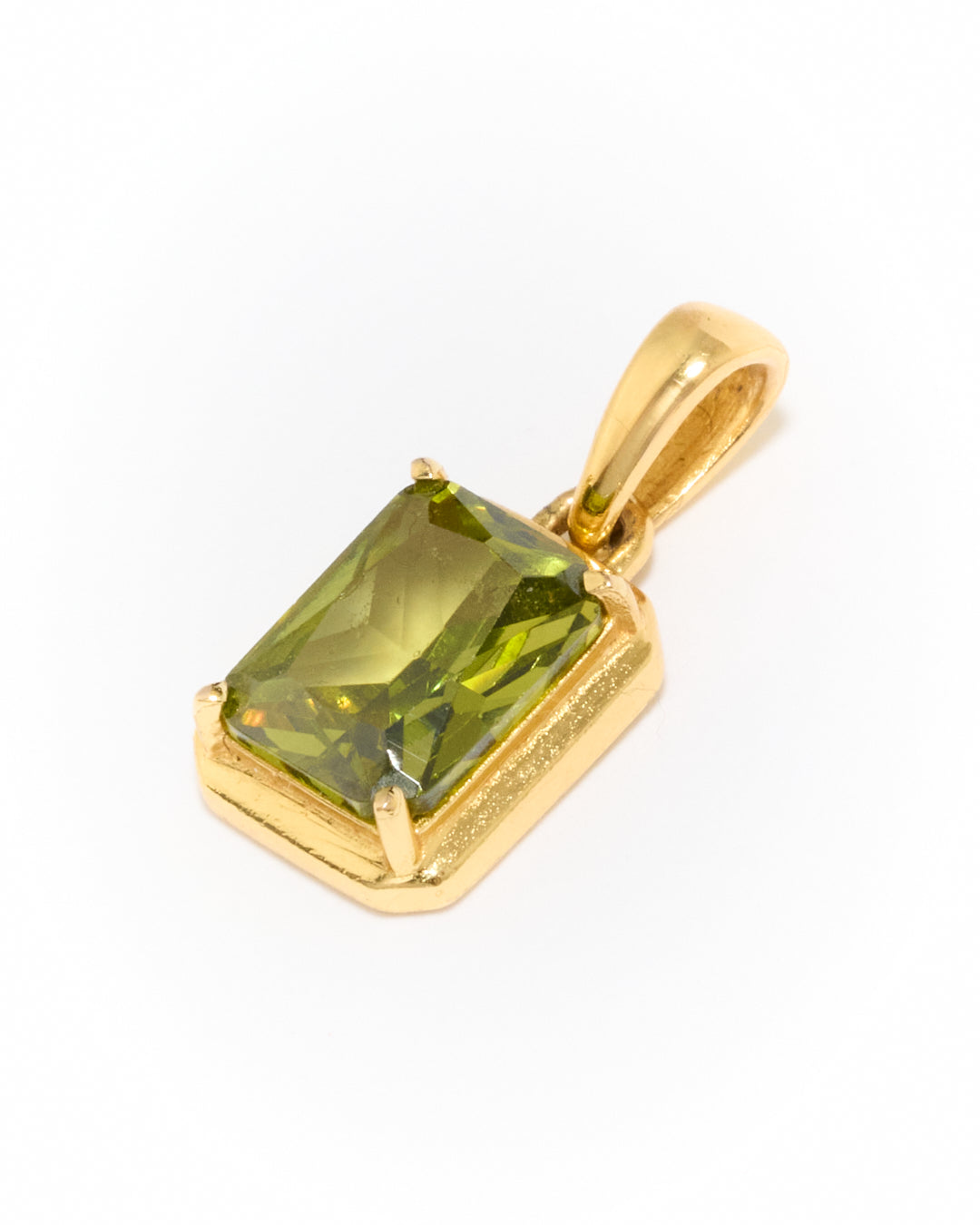 Mediterranean Olive Stone Pendant - Gold