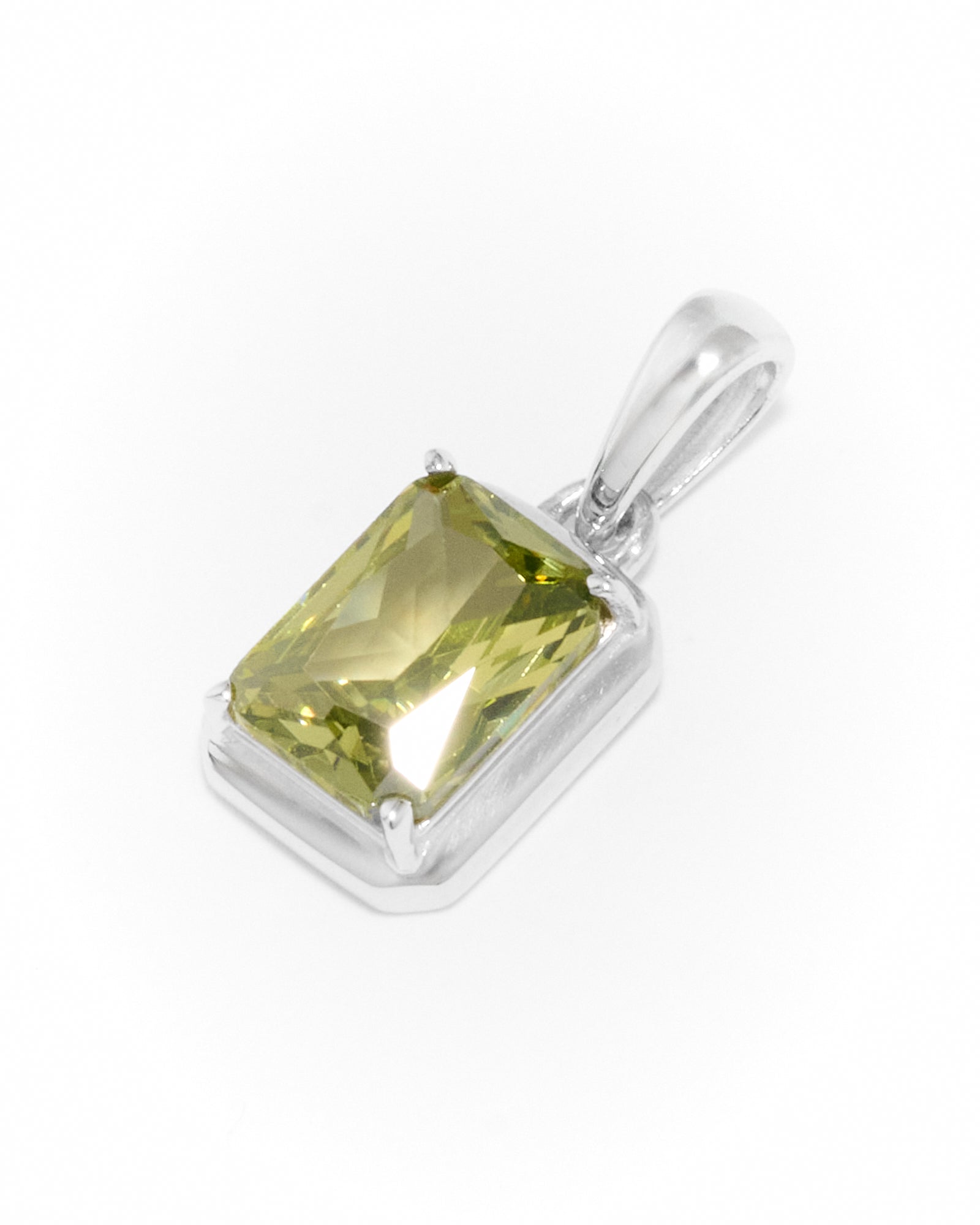 Mediterranean Olive Stone Pendant - Silver
