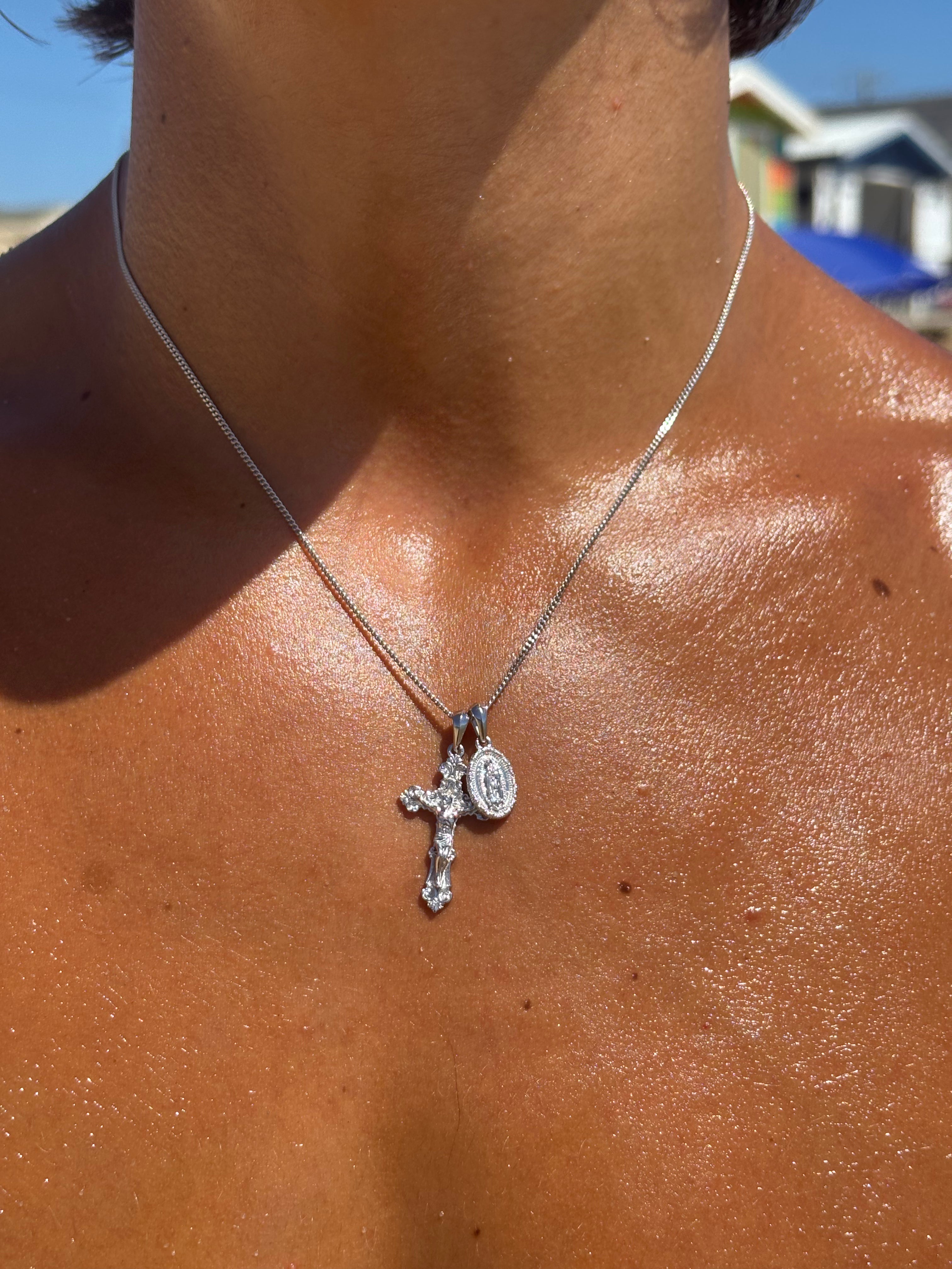 Motif Crucifix Pendant - Silver (Pre order)