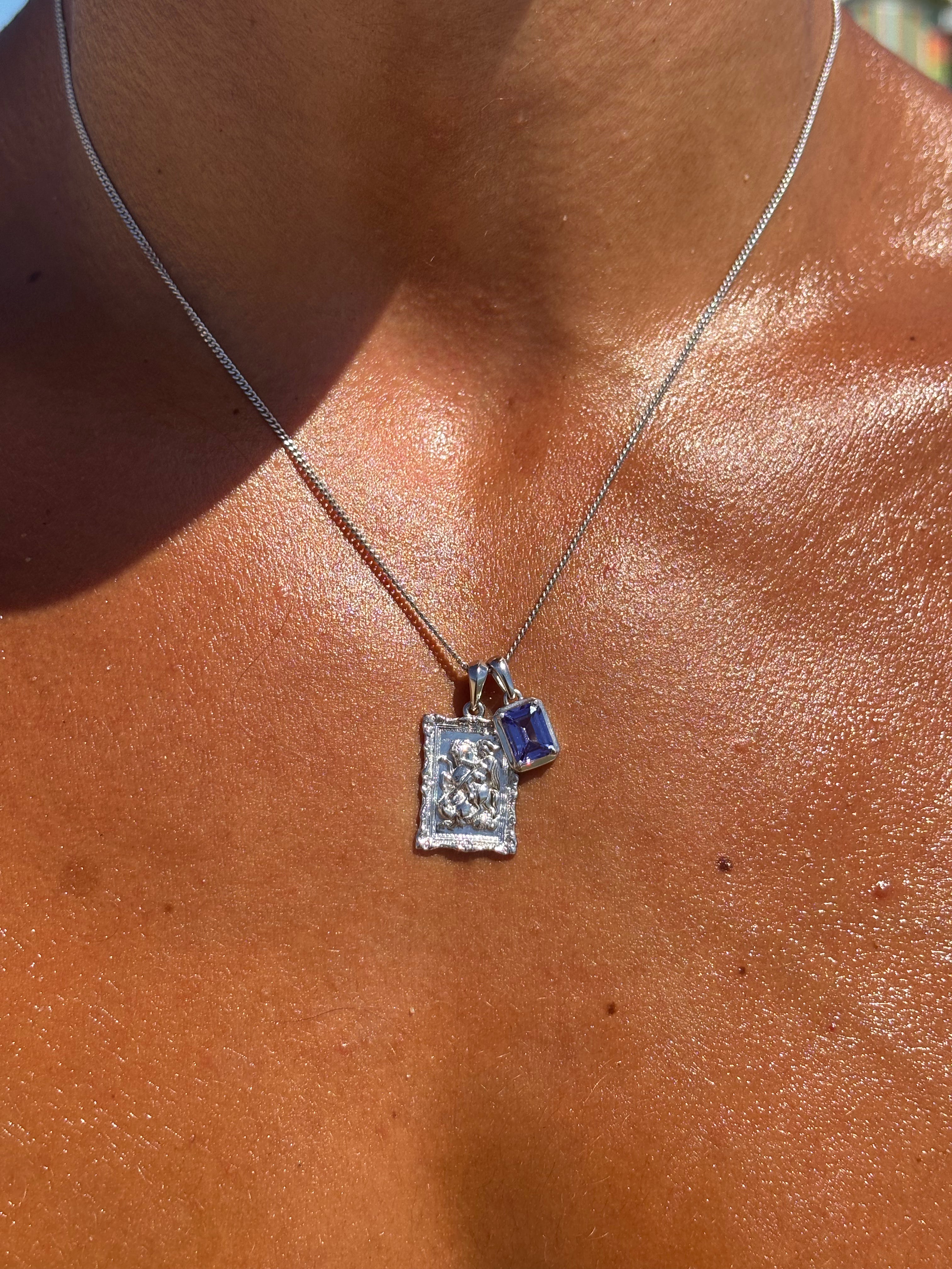 St George Frame Pendant - Silver