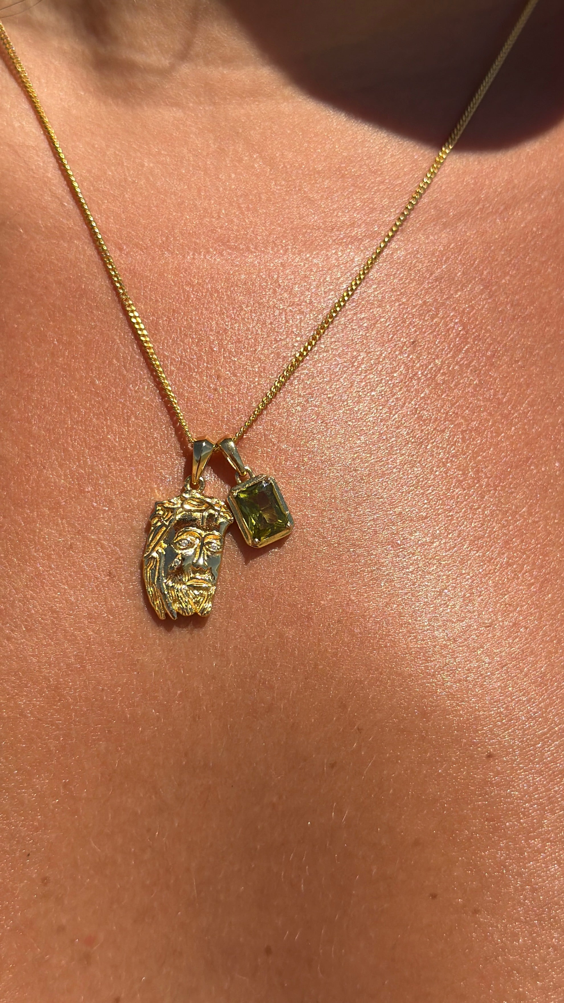 Tearing Jesus Piece x Mediterranean Olive stone stack - Gold