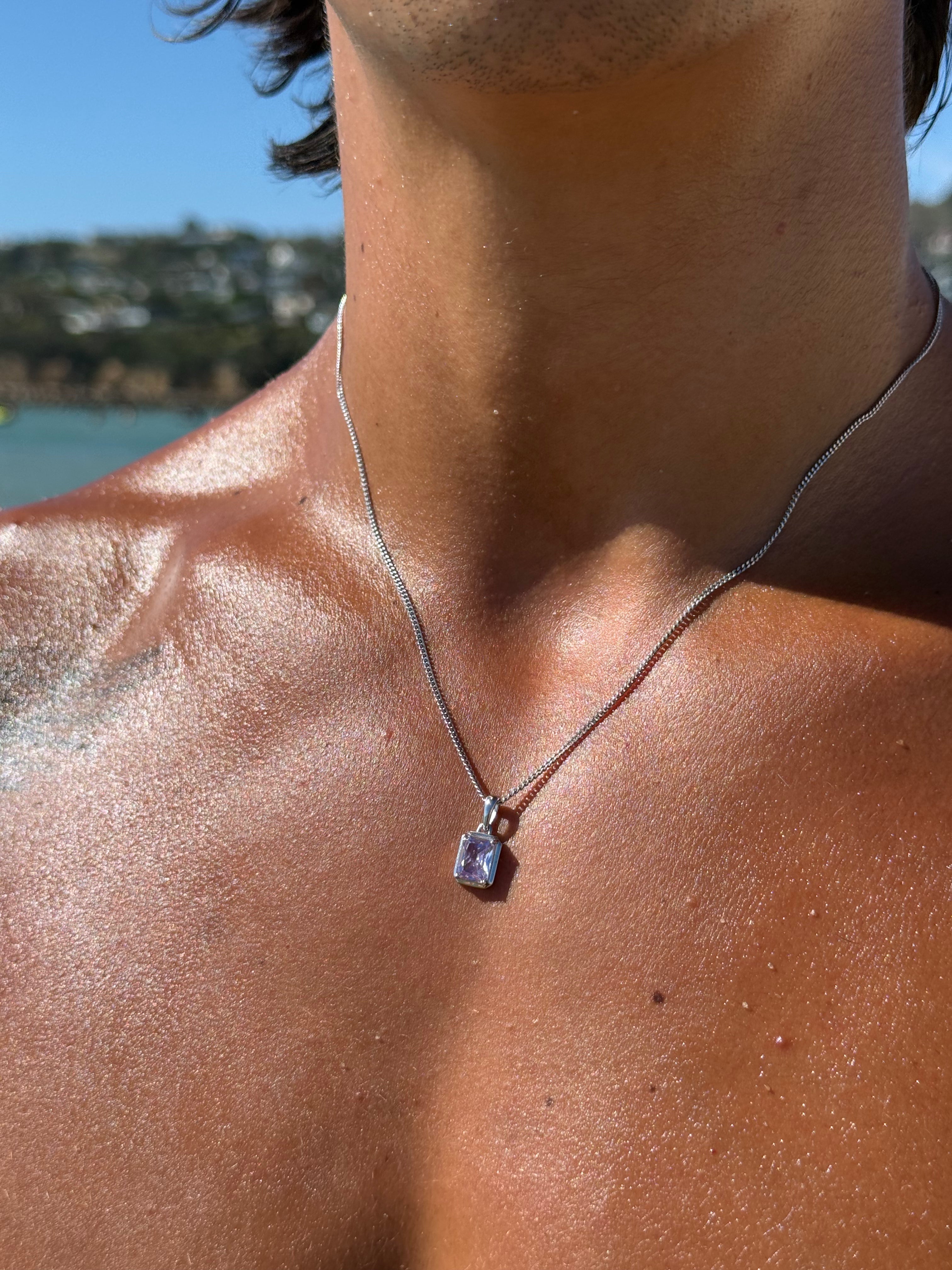 The lavender stone chain - Silver