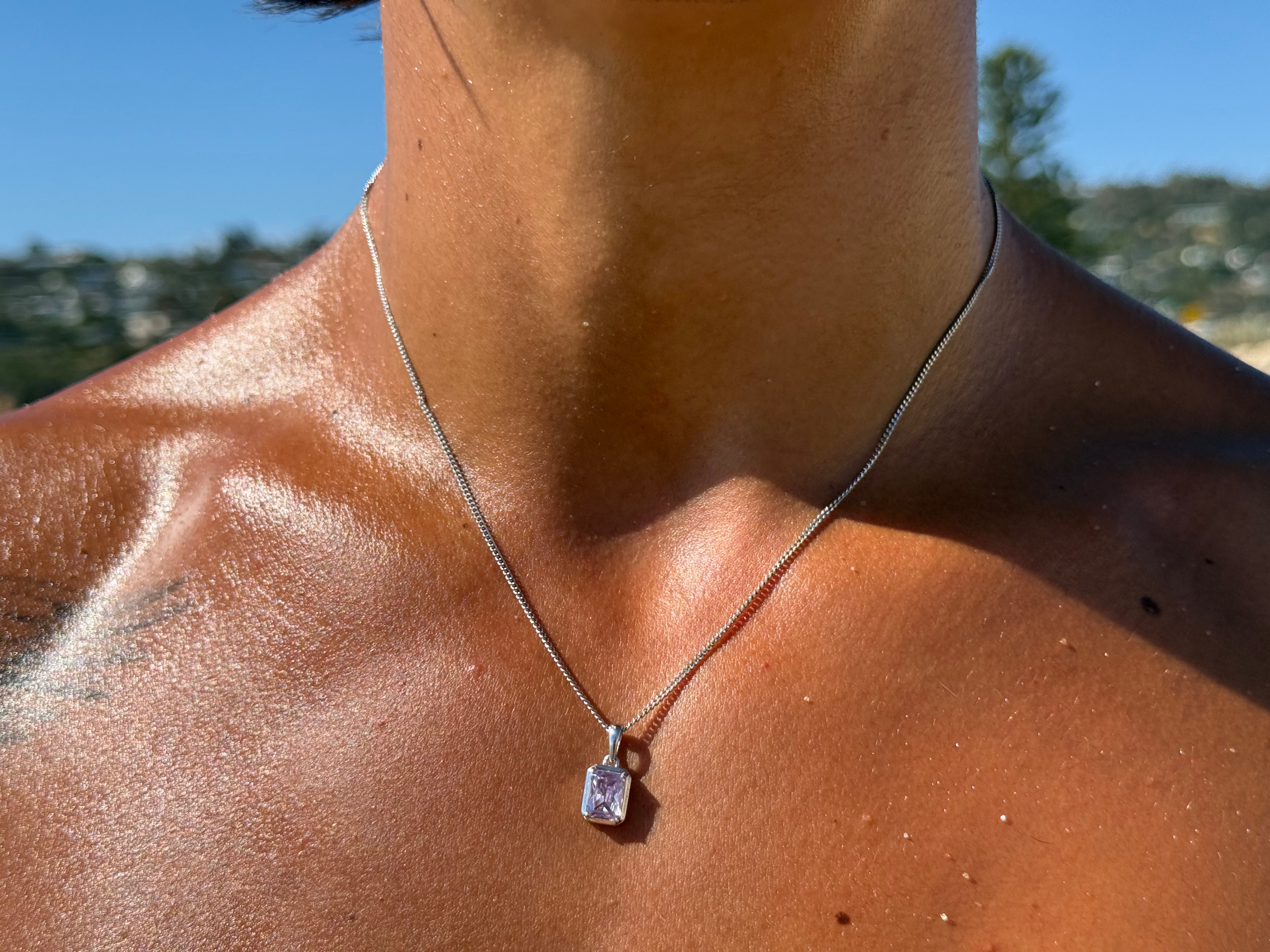 The lavender stone chain - Silver