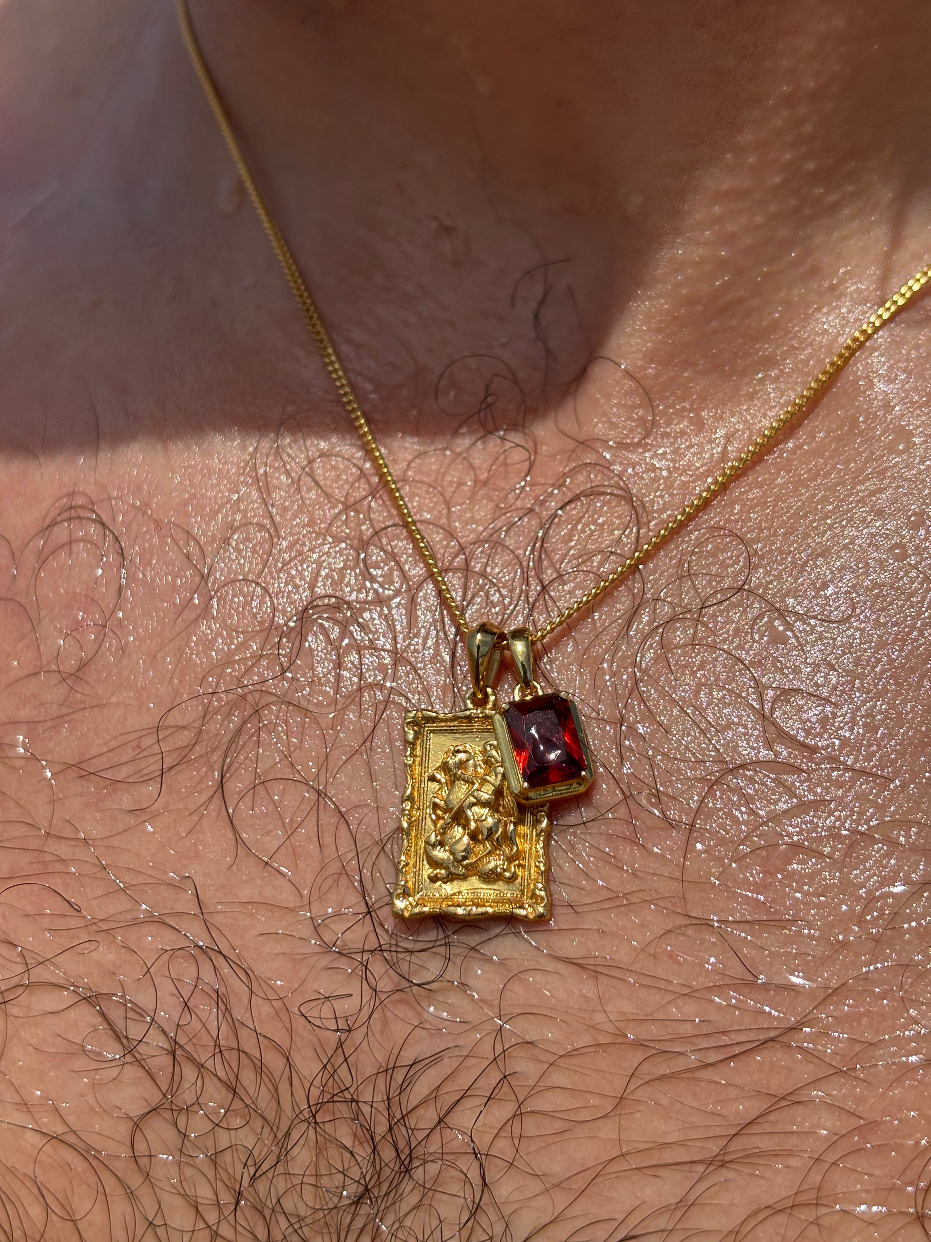 Saint George frame x Lisbon red stone stack - Gold