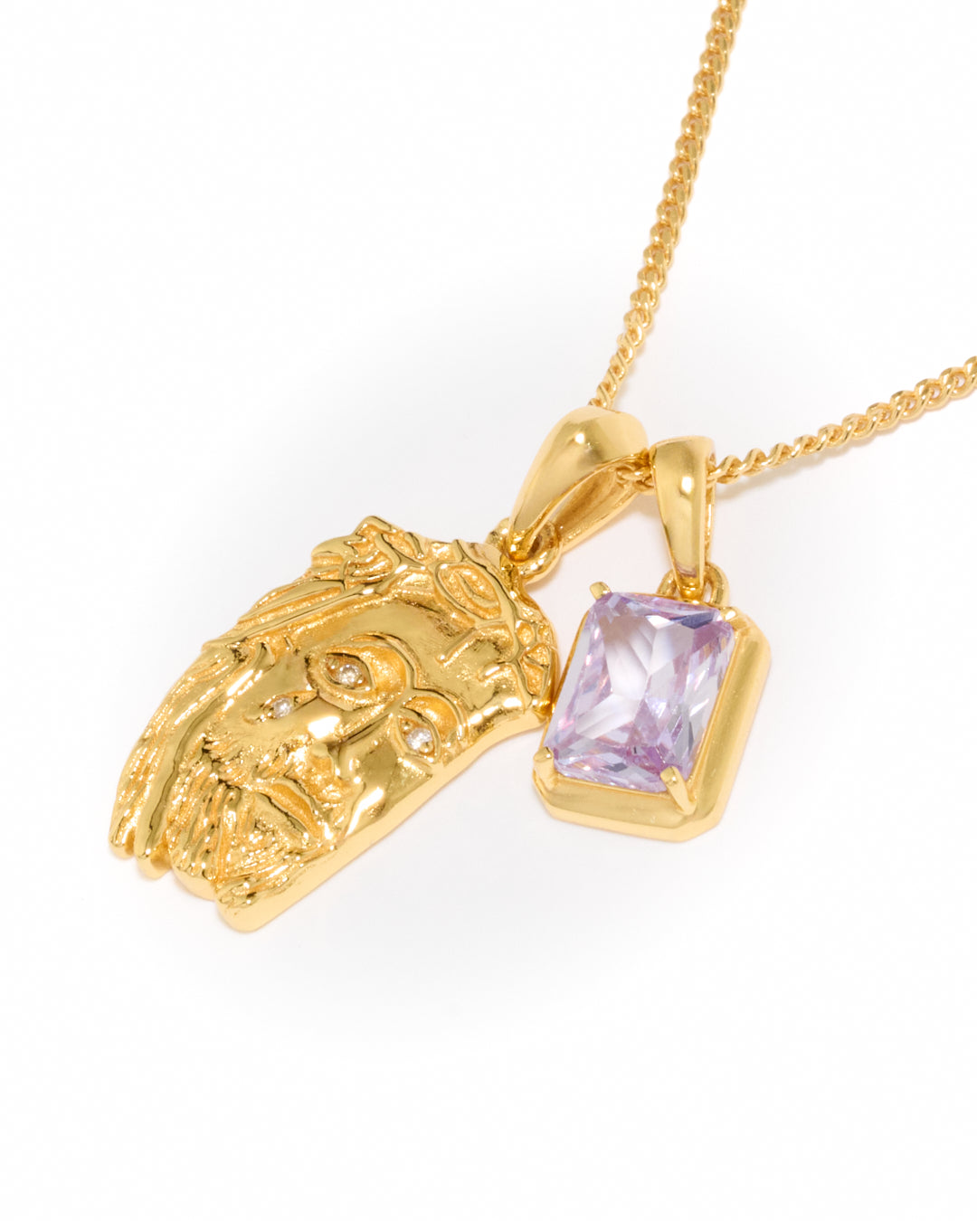 Tearing Jesus Piece x Lavender stone stack - Gold