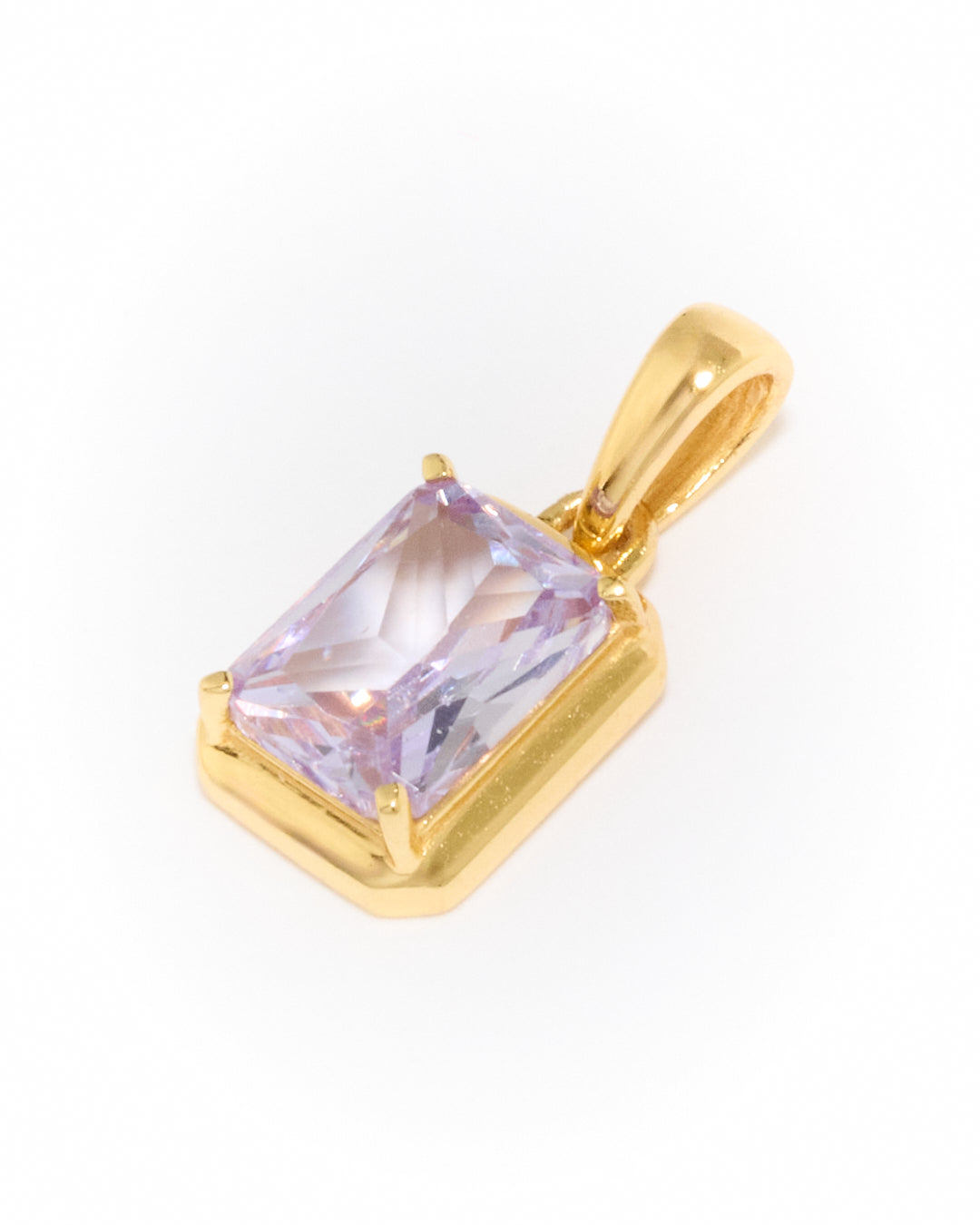 Lavender Stone Pendant - Gold