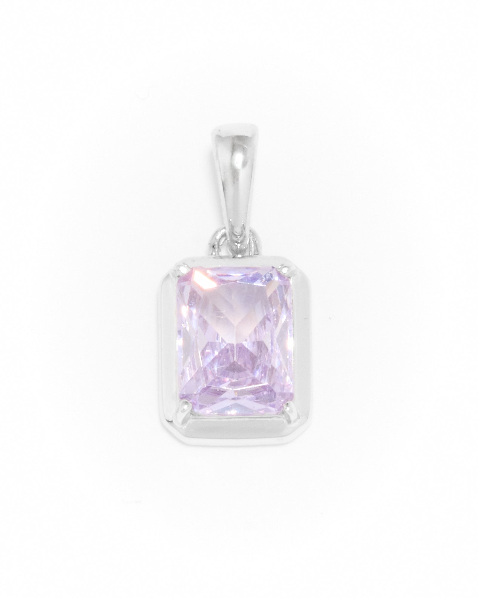 Lavender Stone Pendant - Silver