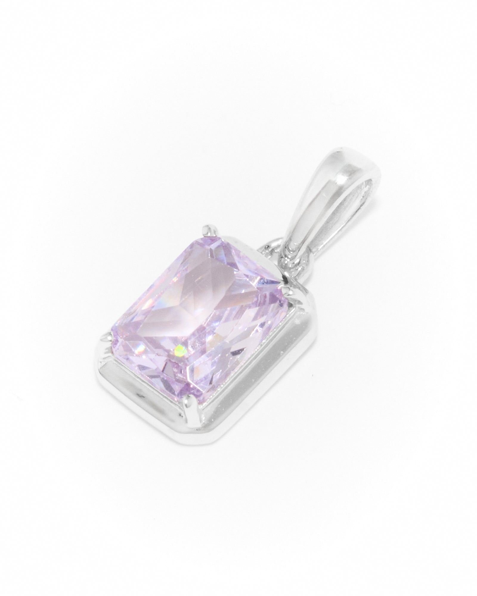 Lavender Stone Pendant - Silver