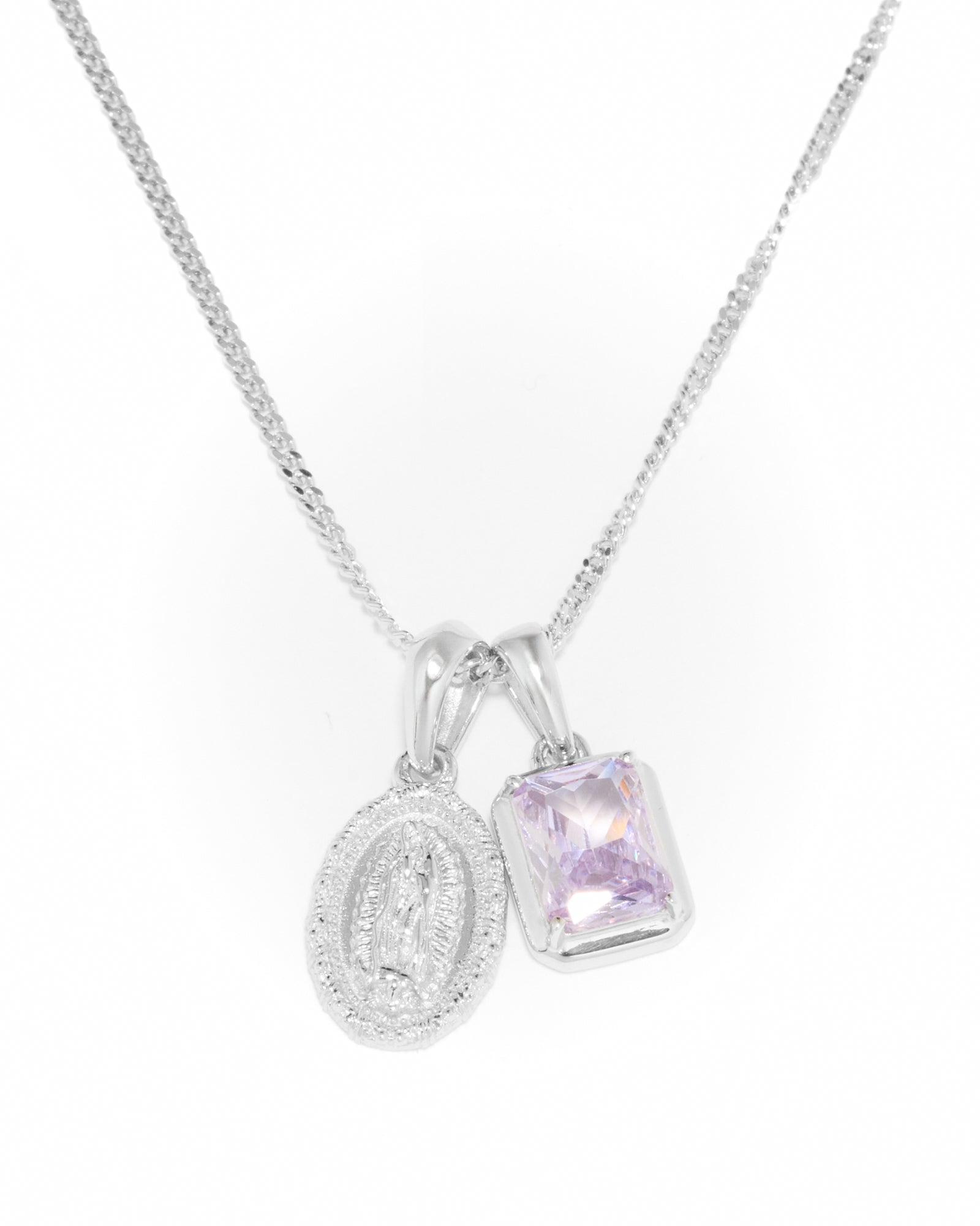 Mini Guadalupe x Lavender stone stack - Silver