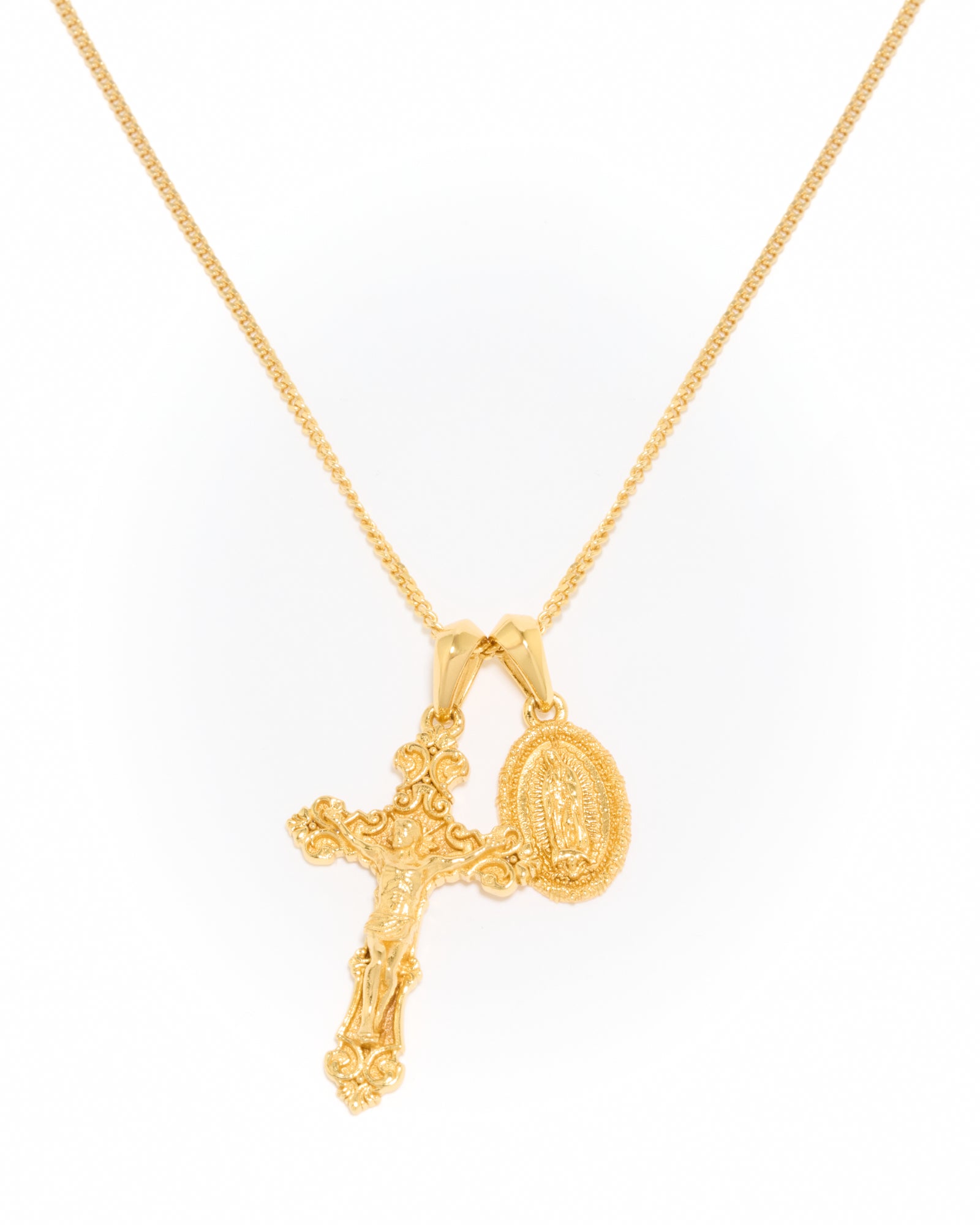 Motif crucifix x Mini Guadalupe - Gold